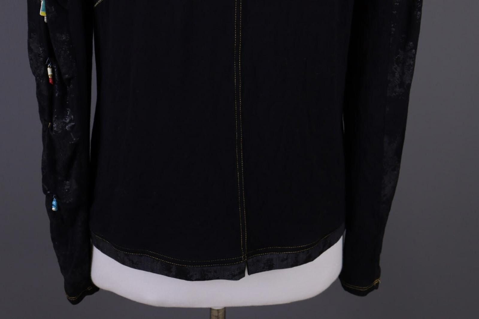 Designer Elisa Cavaletti Black Floral Relaxed Blouse Shirt Size L Size L / US 10 / IT 46 - 12 Thumbnail