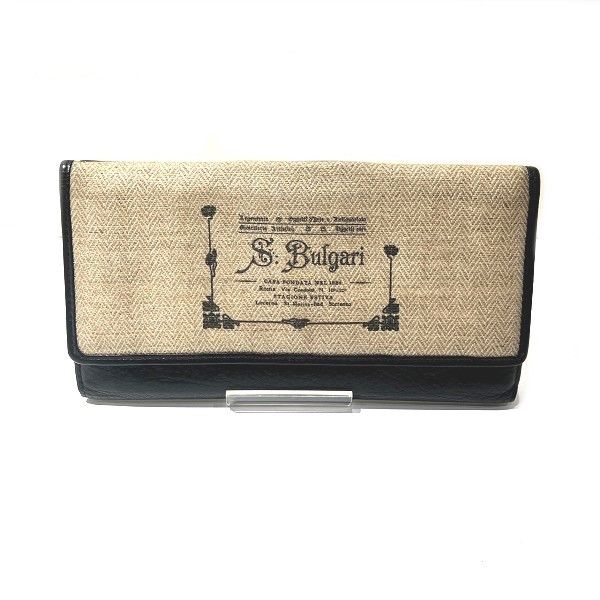 Bvlgari Bvlgari Bvlgari Leather PVC Canvas Wallet Canvas Short Wallet 30168 in Good Condition Size ONE SIZE - 1 Thumbnail