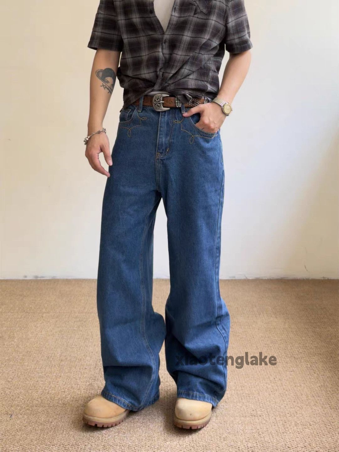Jean xz asaprocky Balenciaga style Loose baggy flared work jeans Size US 33 - 4 Thumbnail