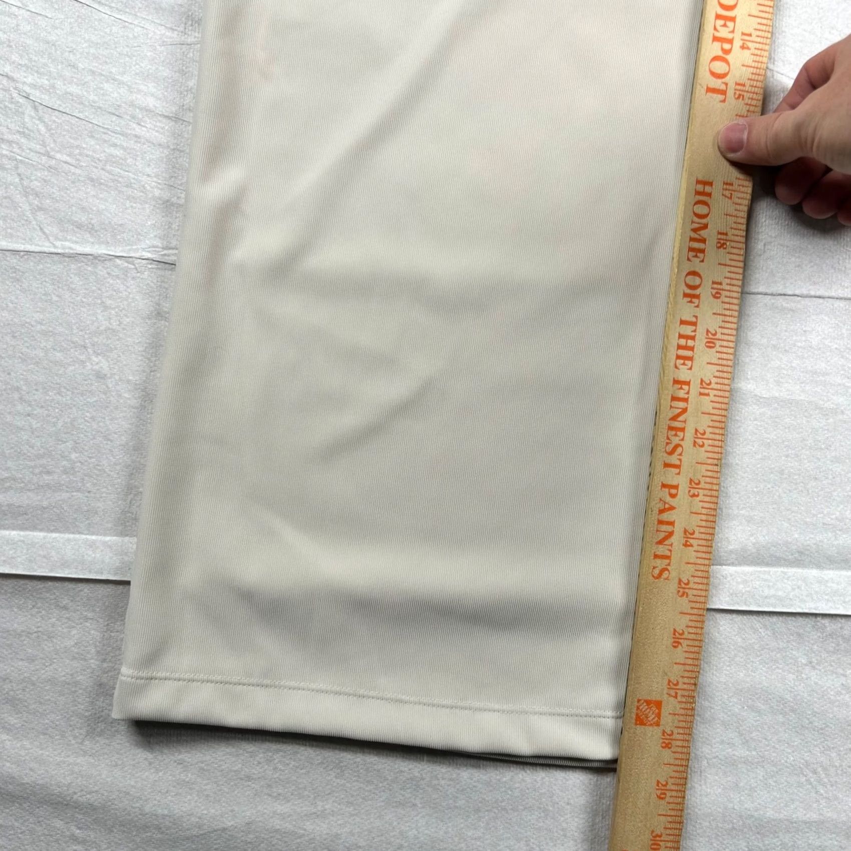 Vintage Halara Pants Womens M Reg Flex MicroWaffle Wide Leg Beacy Stretch Bone Textured Beige Polyester Spandex Size 32" / US 10 / IT 46 - 6 Thumbnail
