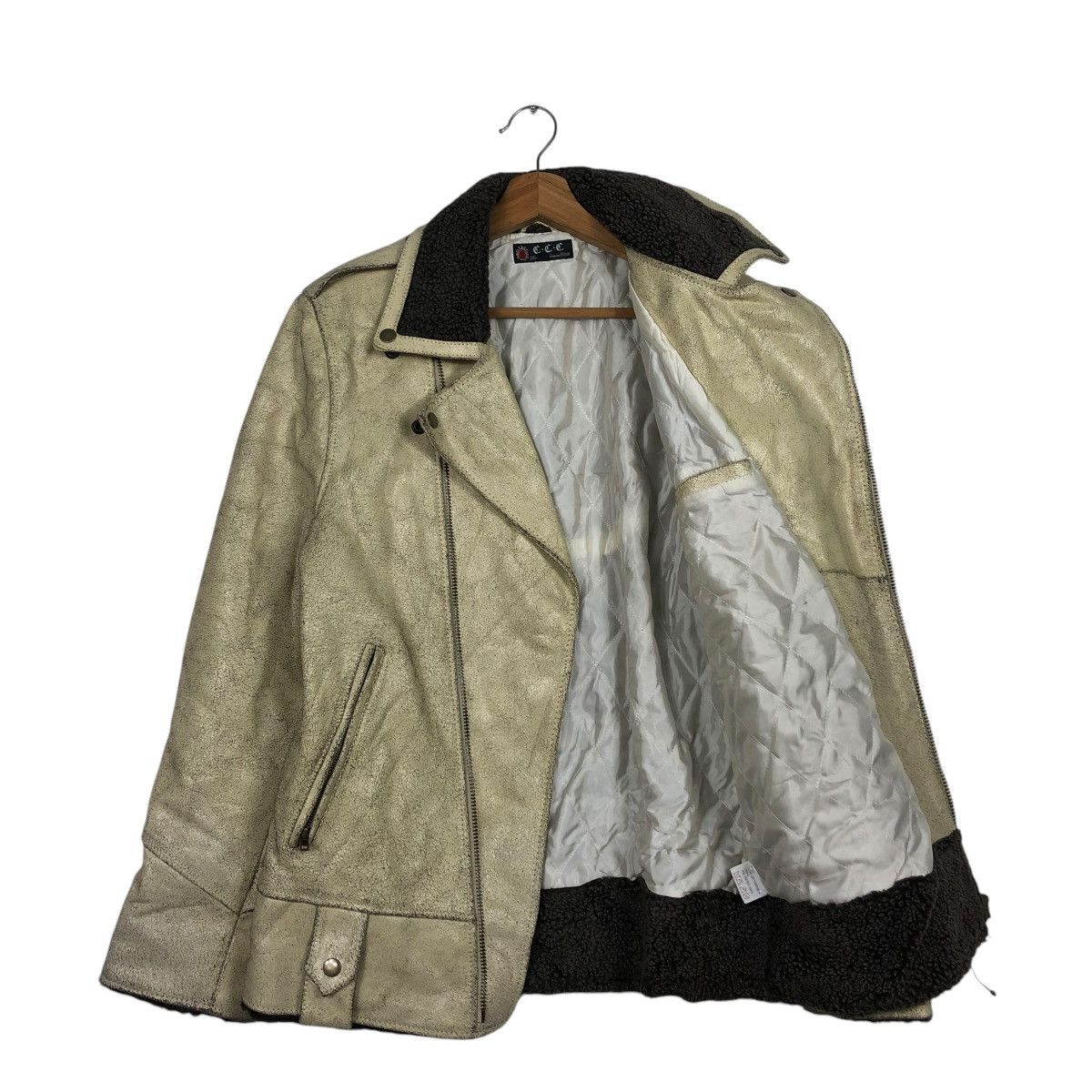 Japanese Brand VINTAGE BIKER COW LEATHER JACKET DOUBLE COLLAR ISSEY MIYAKE Size US M / EU 48-50 / 2 - 13 Thumbnail