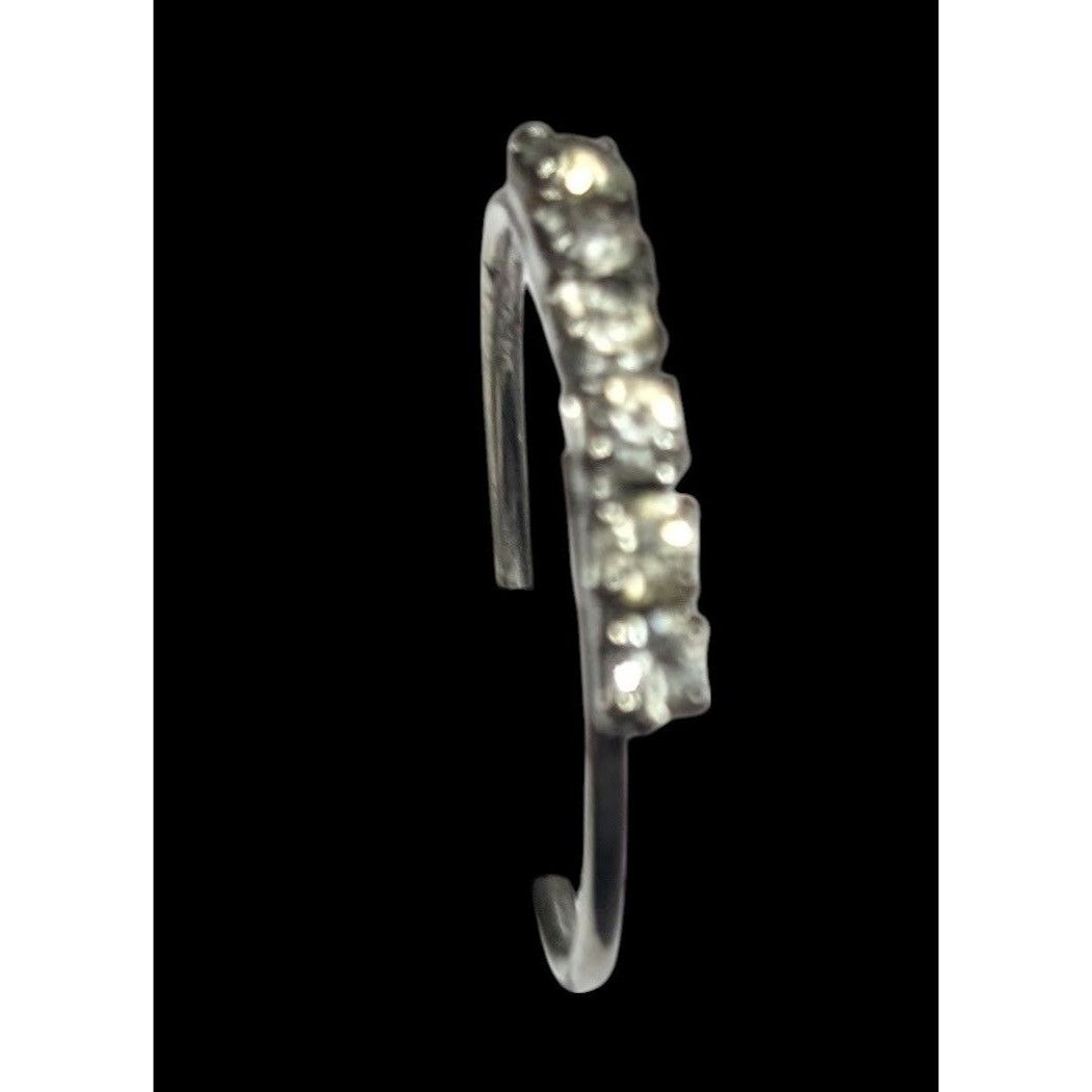 Other Simple Elegant Rhinestone Line Silver Tone Ring Size 8 1/4 Size ONE SIZE - 2 Thumbnail