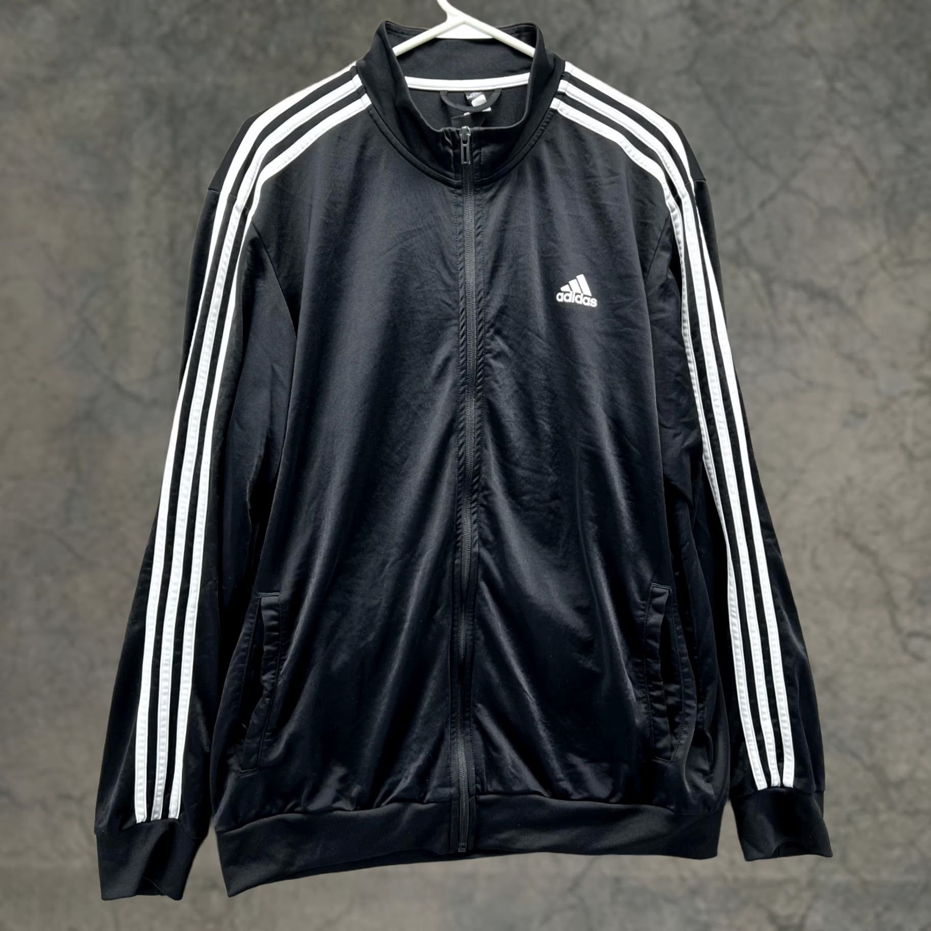 Adidas Adidas Jacket Men Large Black Full Zip Essential Warm Up 3 Stripes Track Sweater Size US L / EU 52-54 / 3 - 1 Thumbnail