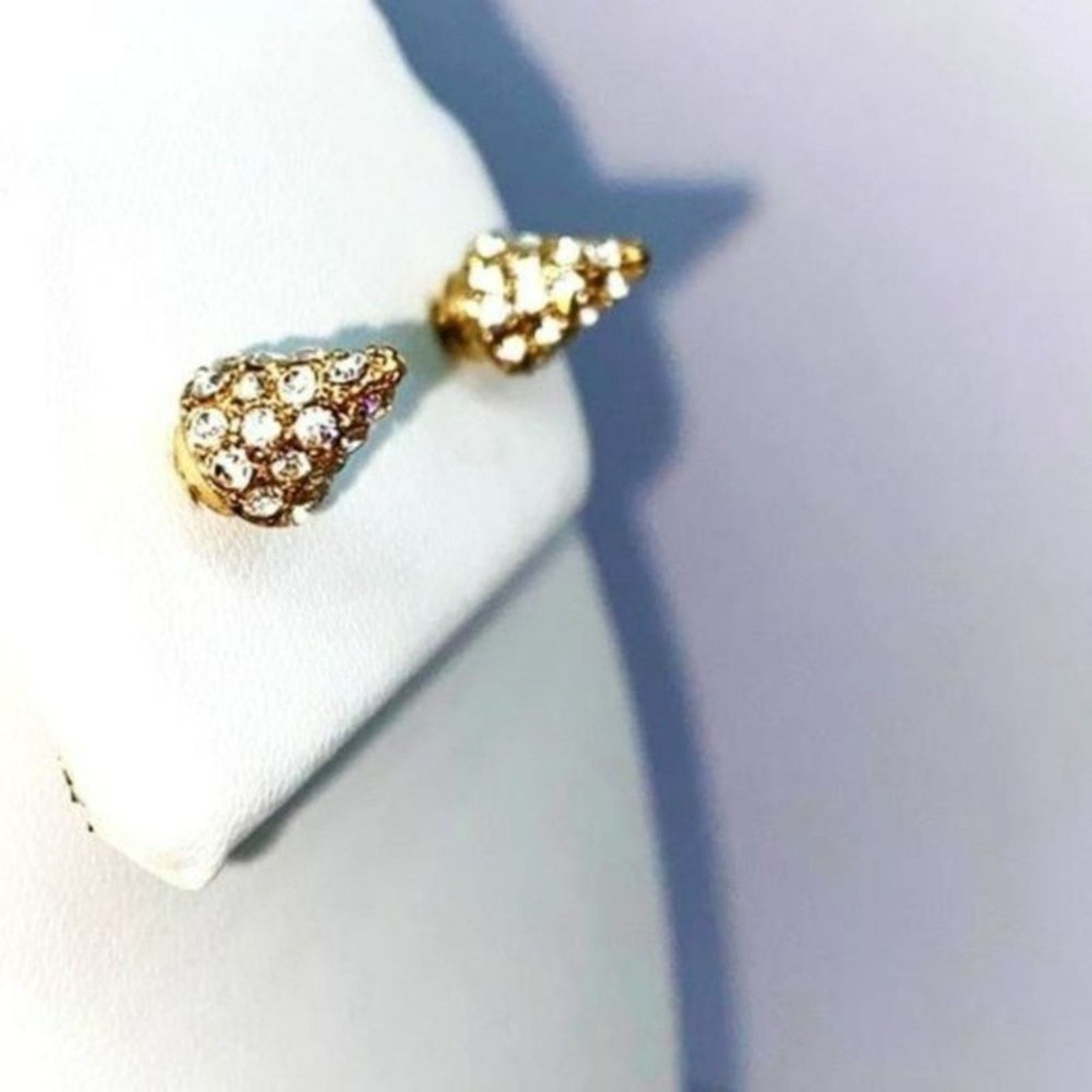 Handmade Christmas Tree Gold-Tone Rhinestone Stud Earrings Size ONE SIZE - 5 Thumbnail