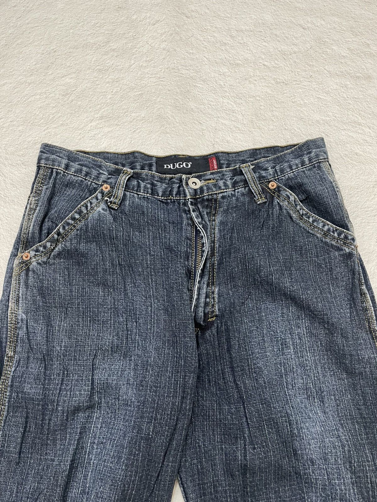 Japanese Brand 2000s Japan Raw Denim Carpenter Jeans Washed Y2K loose fit Size US 31 - 5 Thumbnail