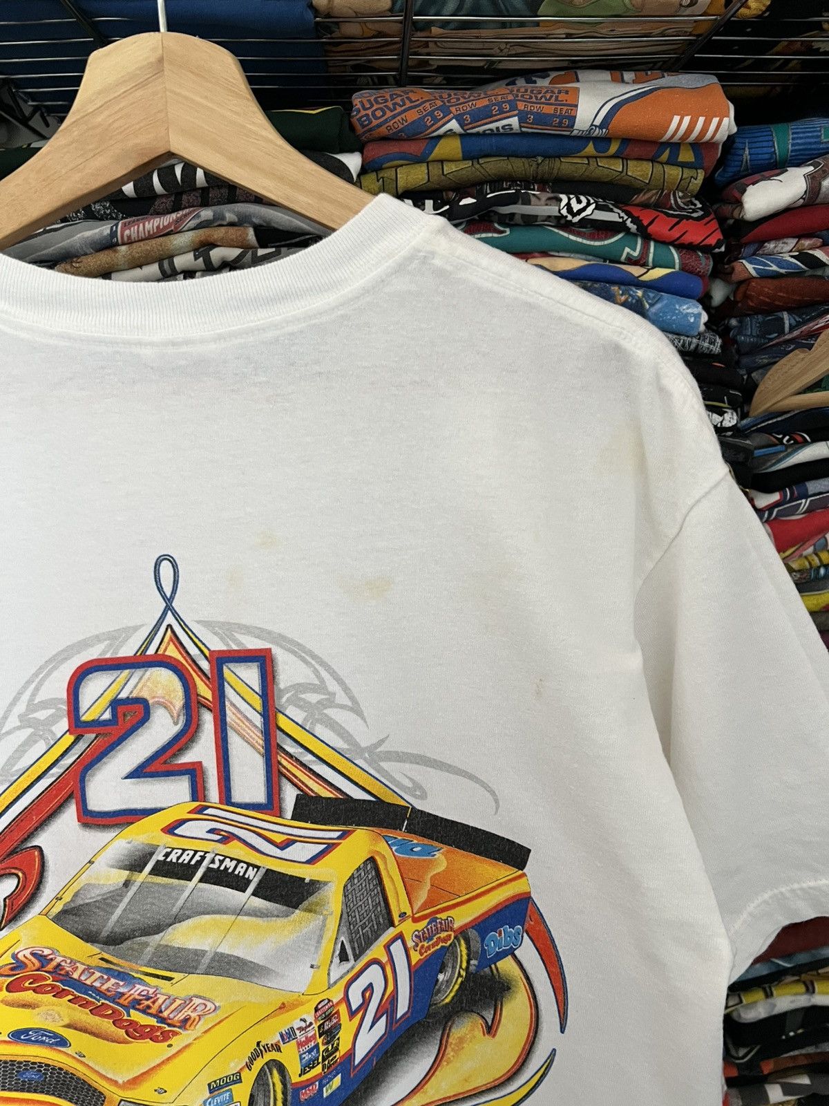 NASCAR 2000s Elliot Sadler #21 State Fair Corn Dogs Racing Tee Size US L / EU 52-54 / 3 - 5 Thumbnail