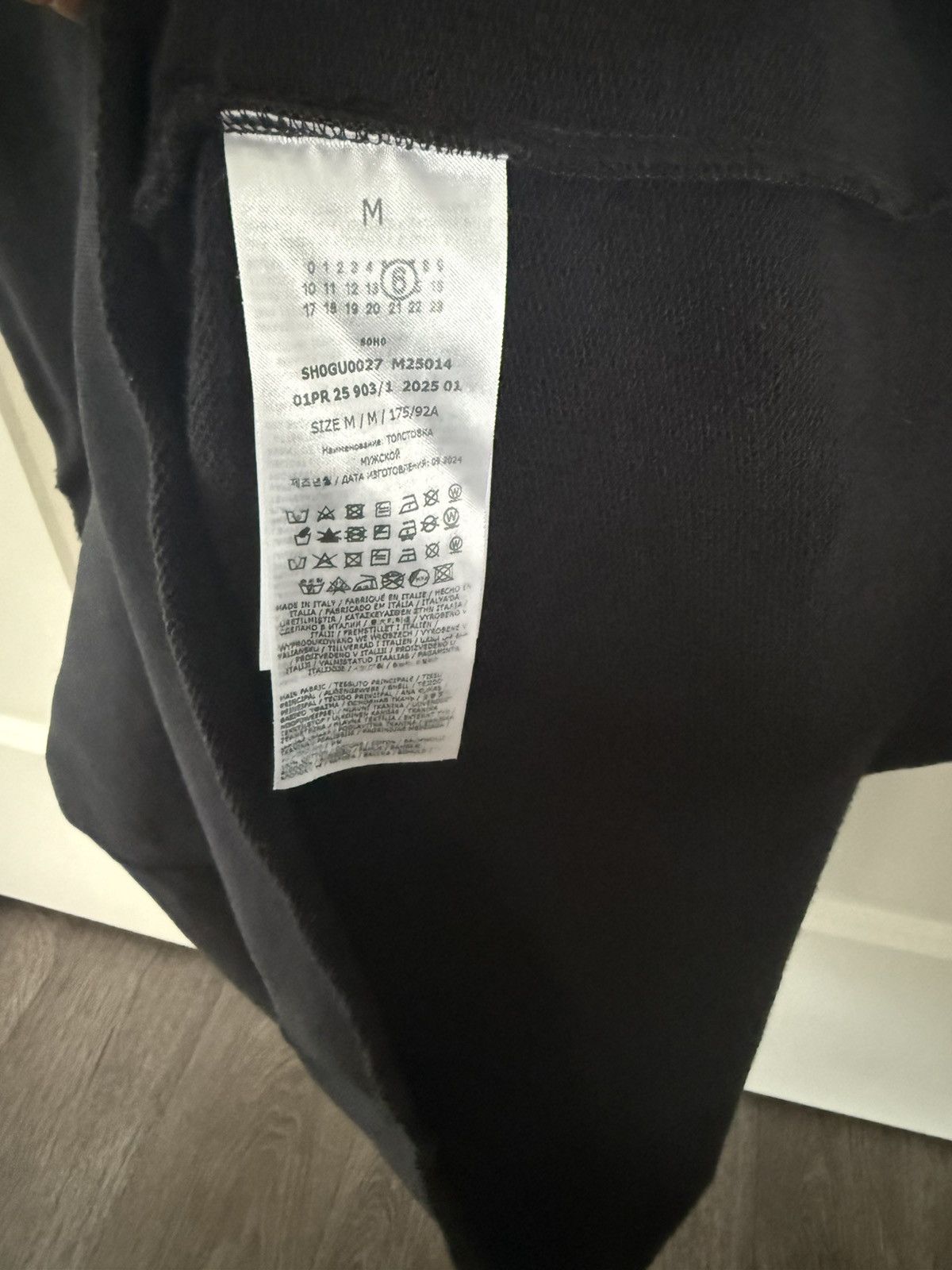 MM6 MMG Maison Margiela Black Fringed Sweatshirt Size US M / EU 48-50 / 2 - 4 Thumbnail