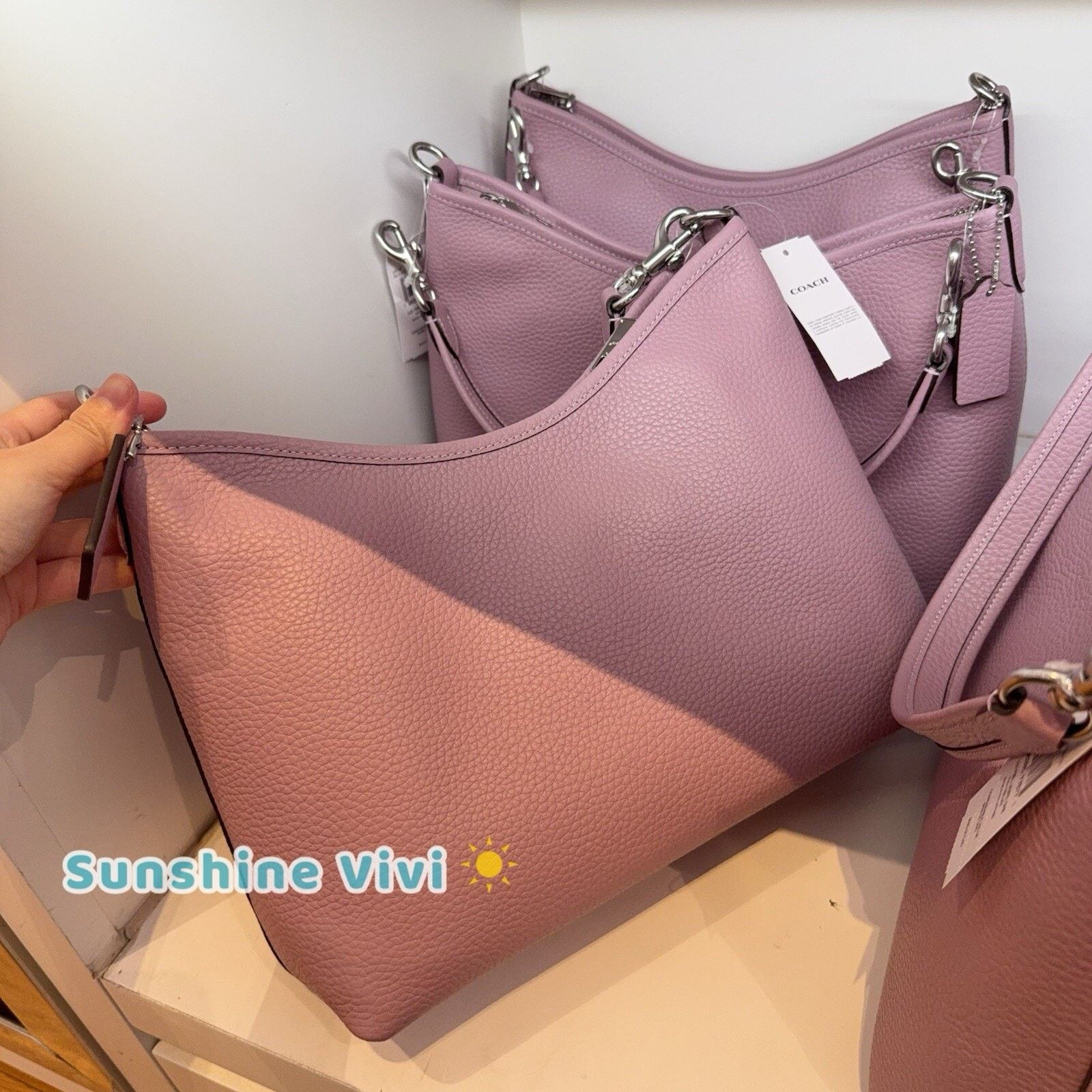 Coach NWT Coach Laurel Shoulder Bag CR148 Leather Silver/Lilac Size ONE SIZE - 4 Thumbnail