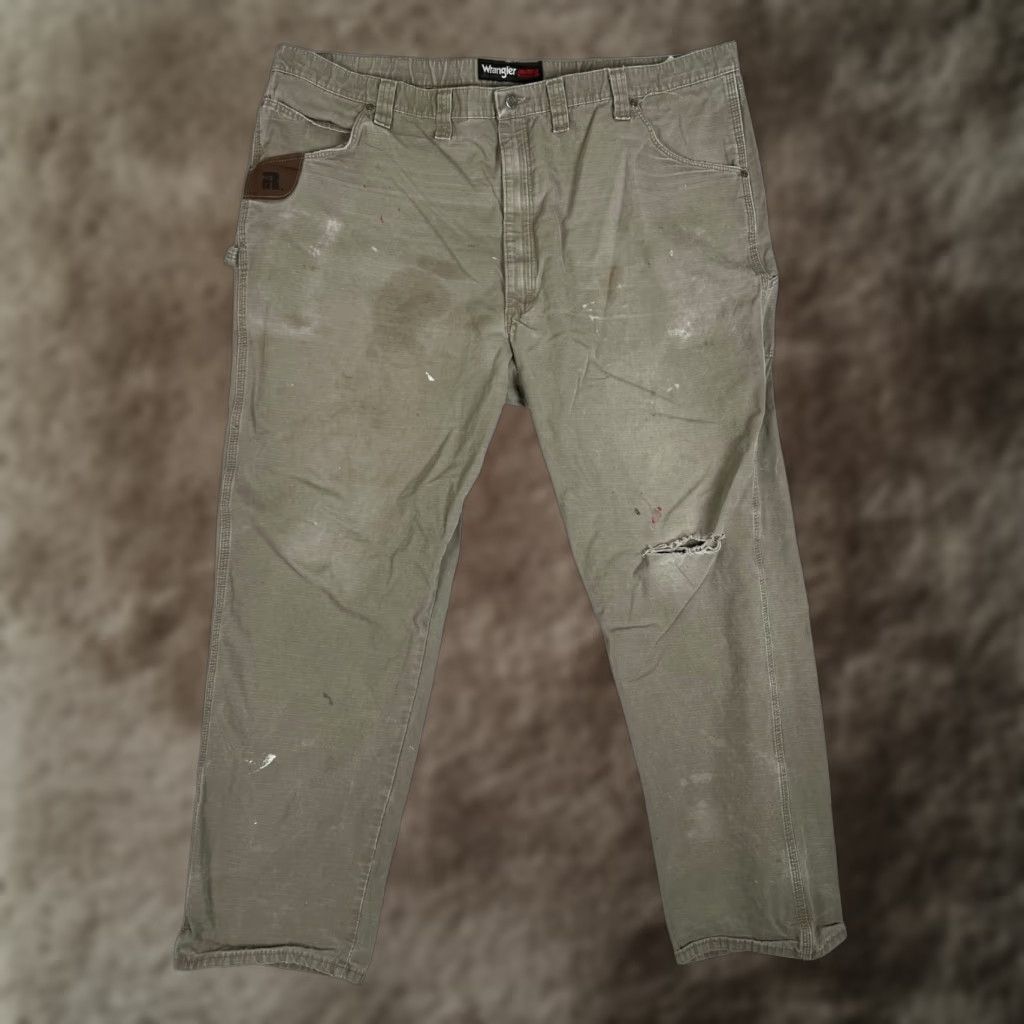 Wrangler Wrangler Riggs Workwear Pants Mens 44x34 Green Carpenter Utility Ripstop Read Size US 44 / EU 60 - 1 Thumbnail