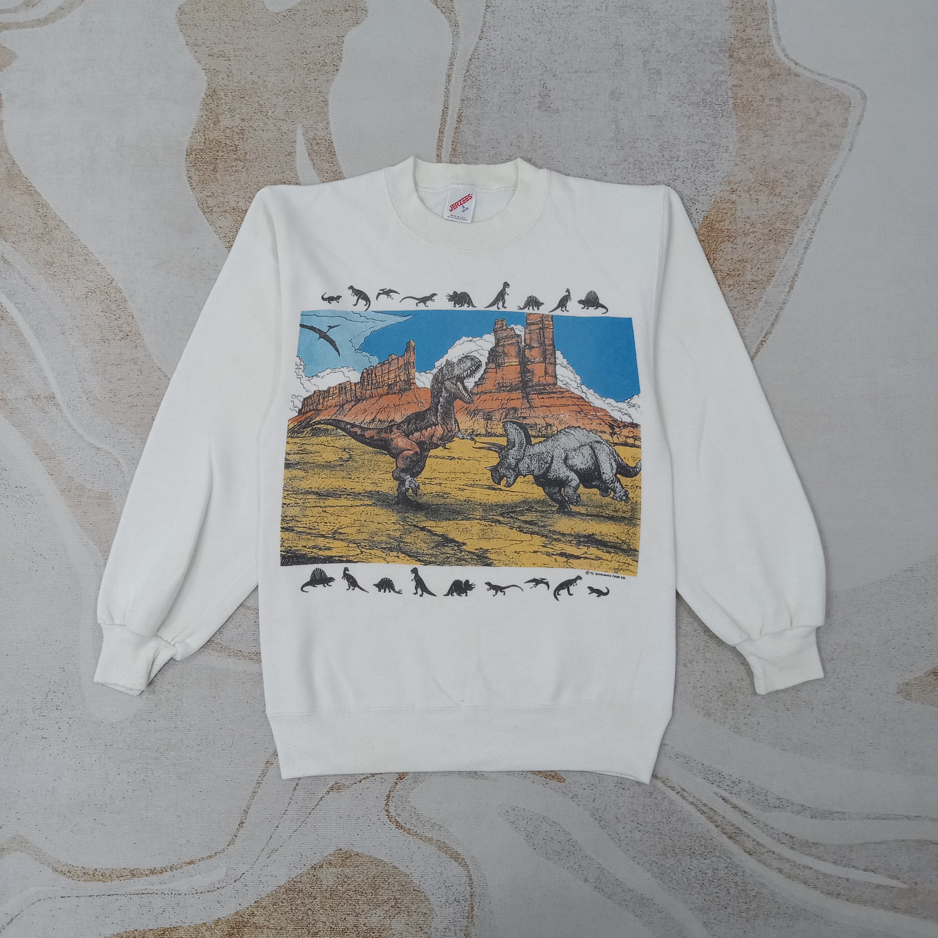 Vintage 90's Suwannee Case Dinosaur Art Sweatshirt C262N1 Size US XS / EU 42 / 0 - 1 Thumbnail