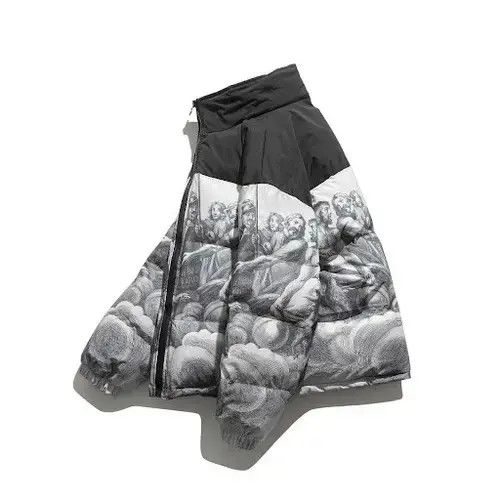 Japanese Brand BLACK FRIDAY SALE Biblical Scene Print Puffer Jacket Coat Size US M / EU 48-50 / 2 - 3 Thumbnail