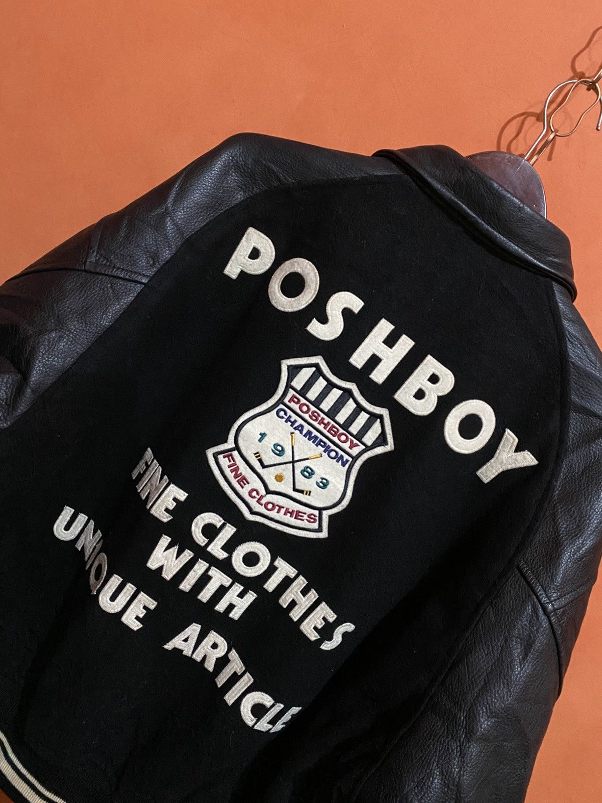 Vintage Vintage Posh Boy Wool Leather Varsity Jacket Size US M / EU 48-50 / 2 - 9 Thumbnail