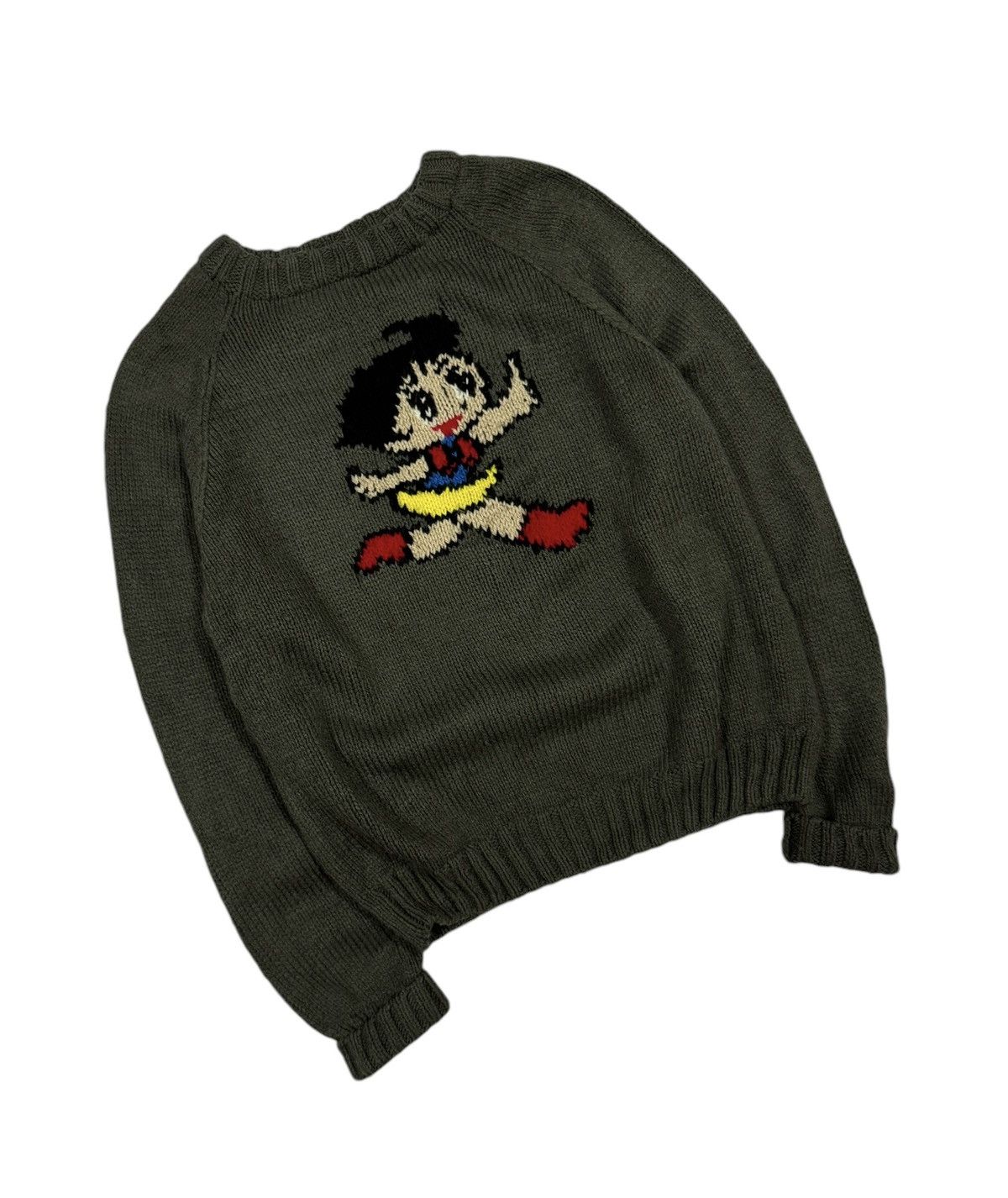 Vintage Vtg🔥60’s Cowinchan Knitwear Girl Cartoon Pullover Size US L / EU 52-54 / 3 - 7 Thumbnail