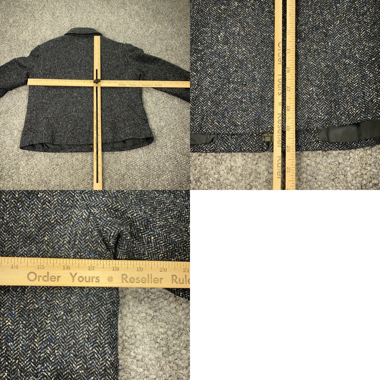 Talbots VINTAGE Talbots Petites Jacket Womens Size 2P Gray Herringbone Tweed Full Zip Wool Blend Lined Pockets 2P Womens Jacket 90s? Size XS / US 0-2 / IT 36-38 - 8 Thumbnail