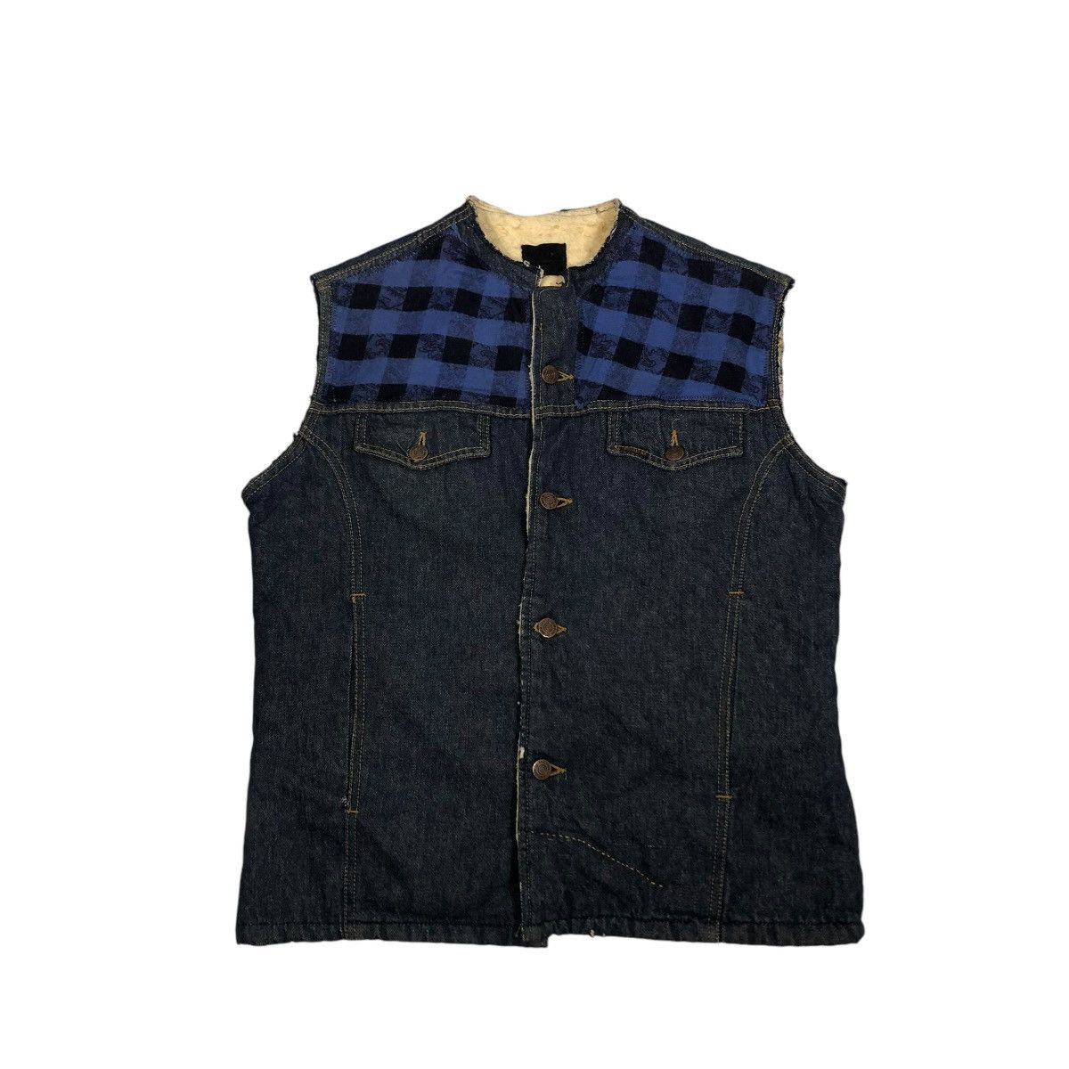 Vintage 🔥VINTAGE DENIM CHORE VEST JACKET ROEBUCKS ISSEY MIYAKE Size US M / EU 48-50 / 2 - 1 Thumbnail