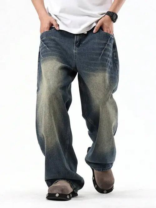 Jean Washed RETRO vintage 90s denim jeans Size US 30 / EU 46 - 1 Thumbnail