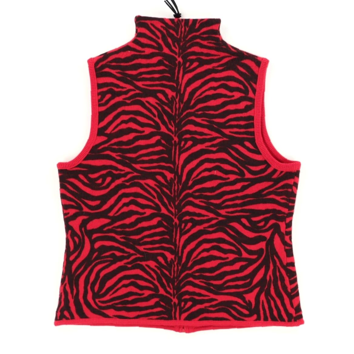 Vintage Cheryl Nash Windridge Tiger Stripe Vest Merino Wool Red Women's M Full Zip Jacket Size M / US 6-8 / IT 42-44 - 4 Thumbnail