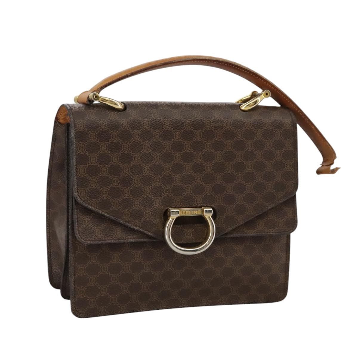Celine CELINE Macadam Canvas Hand Bag Pvc Leather Brown Size ONE SIZE - 1 Thumbnail