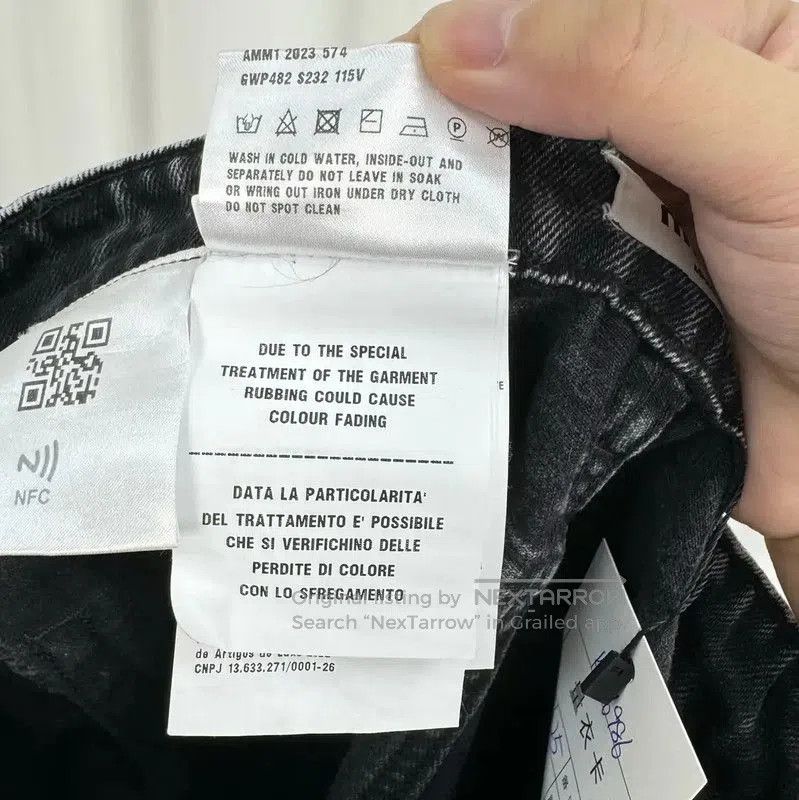 Miu Miu Miu Miu Black Gray Embroidered Cotton Jeans . Size 28" / US 6 / IT 42 - 7 Thumbnail