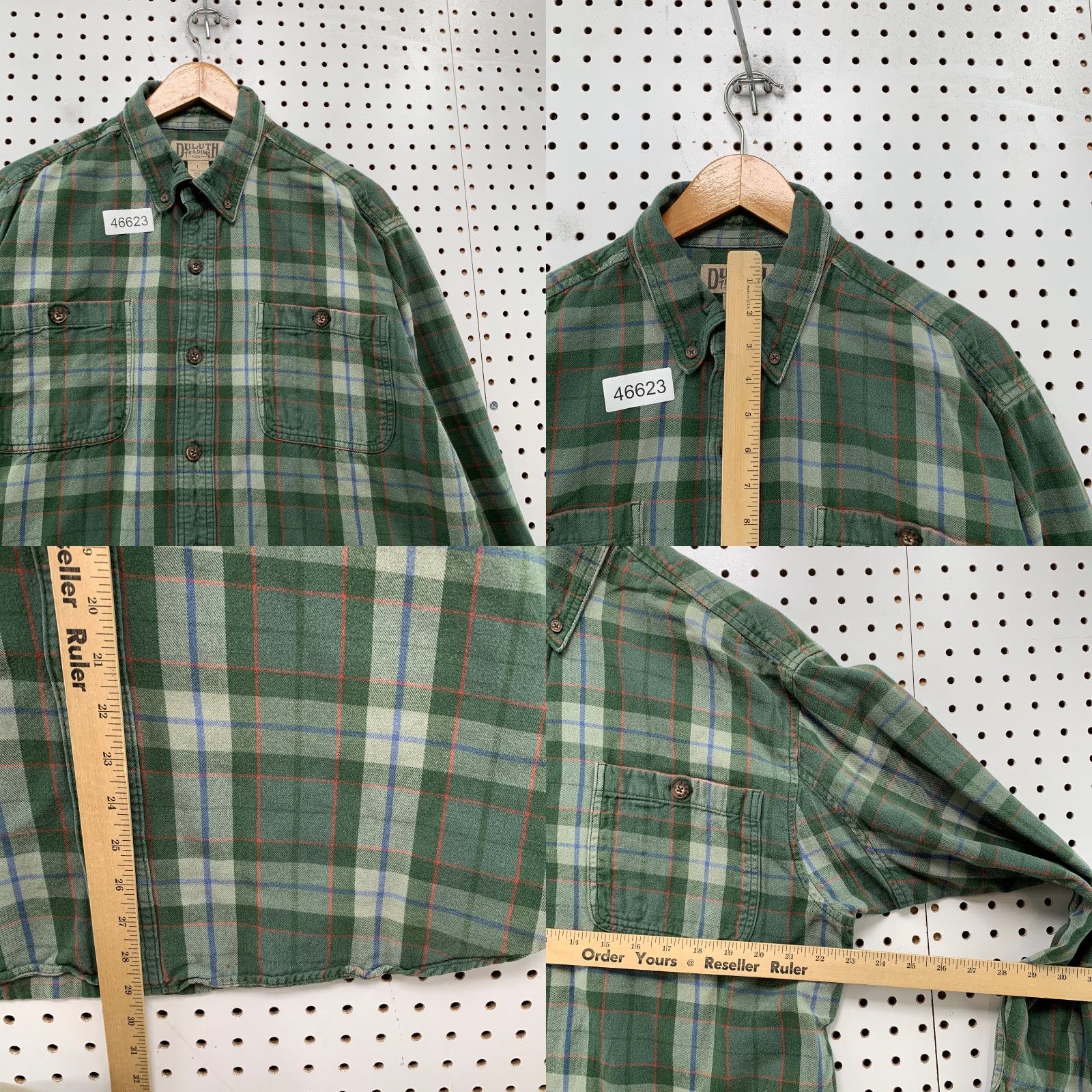 CO Duluth Trading Co Flannel Shirt Mens Large Green Plaid Heavyweight Outdoor Shirt Size US L / EU 52-54 / 3 - 8 Thumbnail