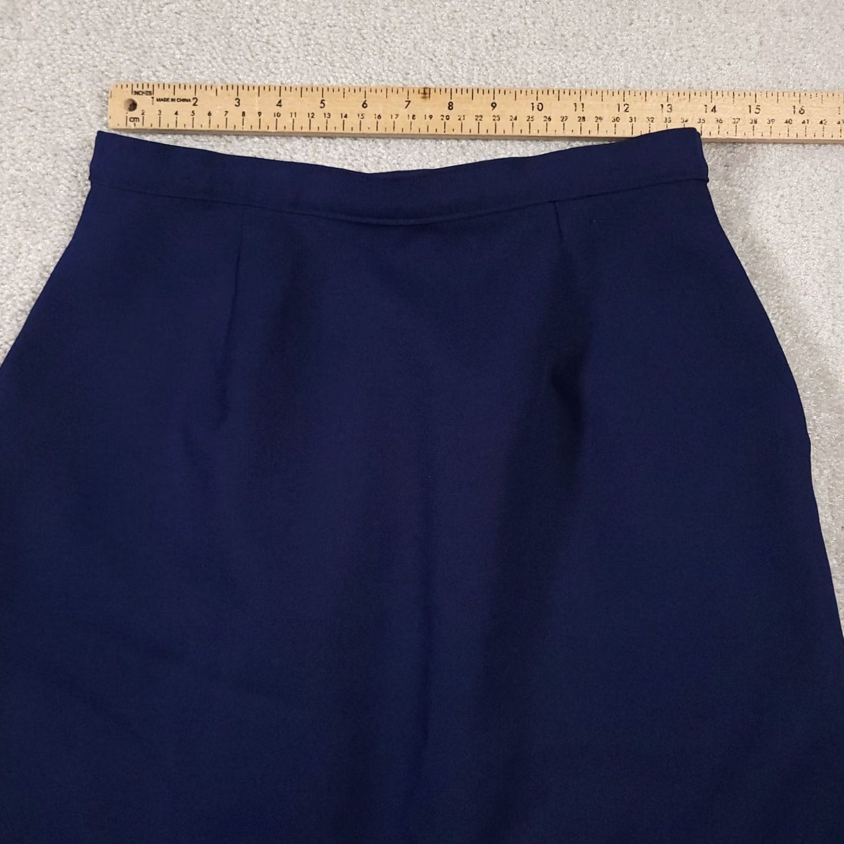 Penn VINTAGE JC Penny Skirt Women's 14 Blue Pockets USA Made 80s 90s Size 36" / US 14 / IT 50 - 5 Thumbnail