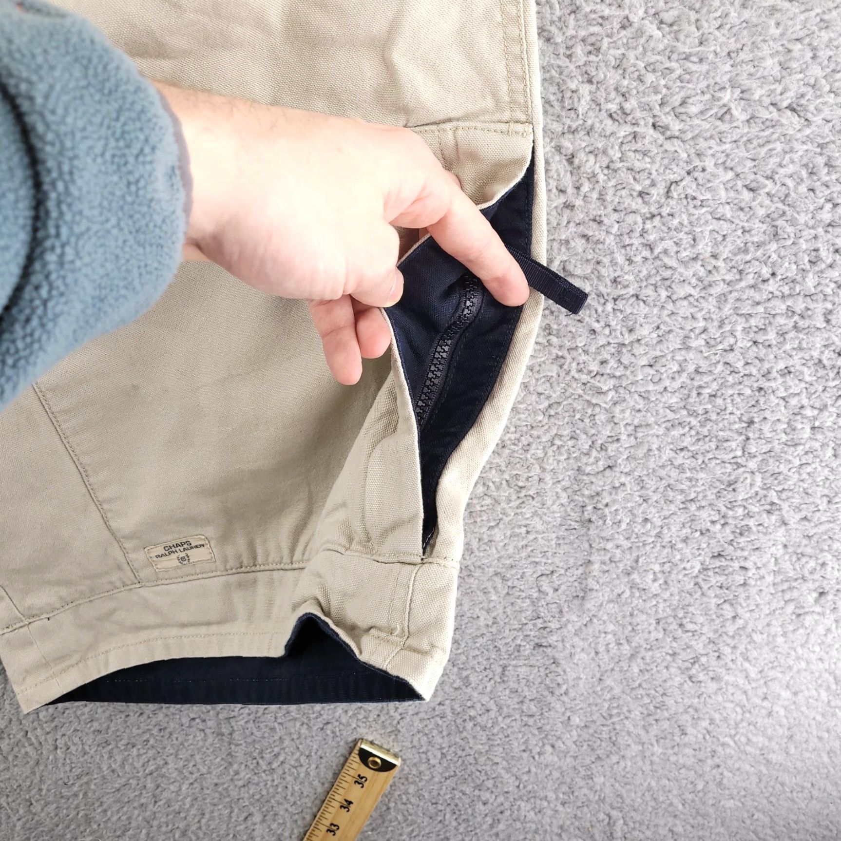 Chaps VINTAGE Chaps Cargo Shorts Mens Large Beige Canvas Baggy Workwear Size US 33 - 7 Thumbnail