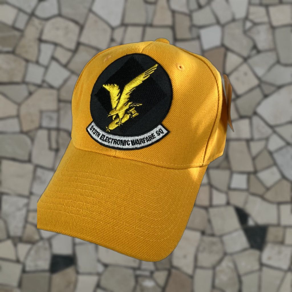 J Brand VINTAGE 513th Electronic Warfare Sq Fitted Cap Size 7 5/8 Brand New W/ Tag Men Baseball Cap Gold 90s Marine Mens Size ONE SIZE - 1 Thumbnail