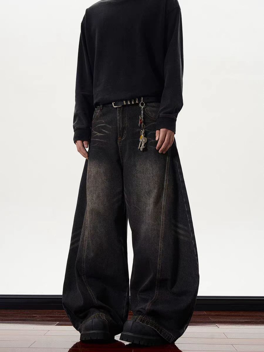 Japanese Brand × Jean Vintage cat whisker high street distressed scimitar jeans Size US 34 / EU 50 - 5 Thumbnail