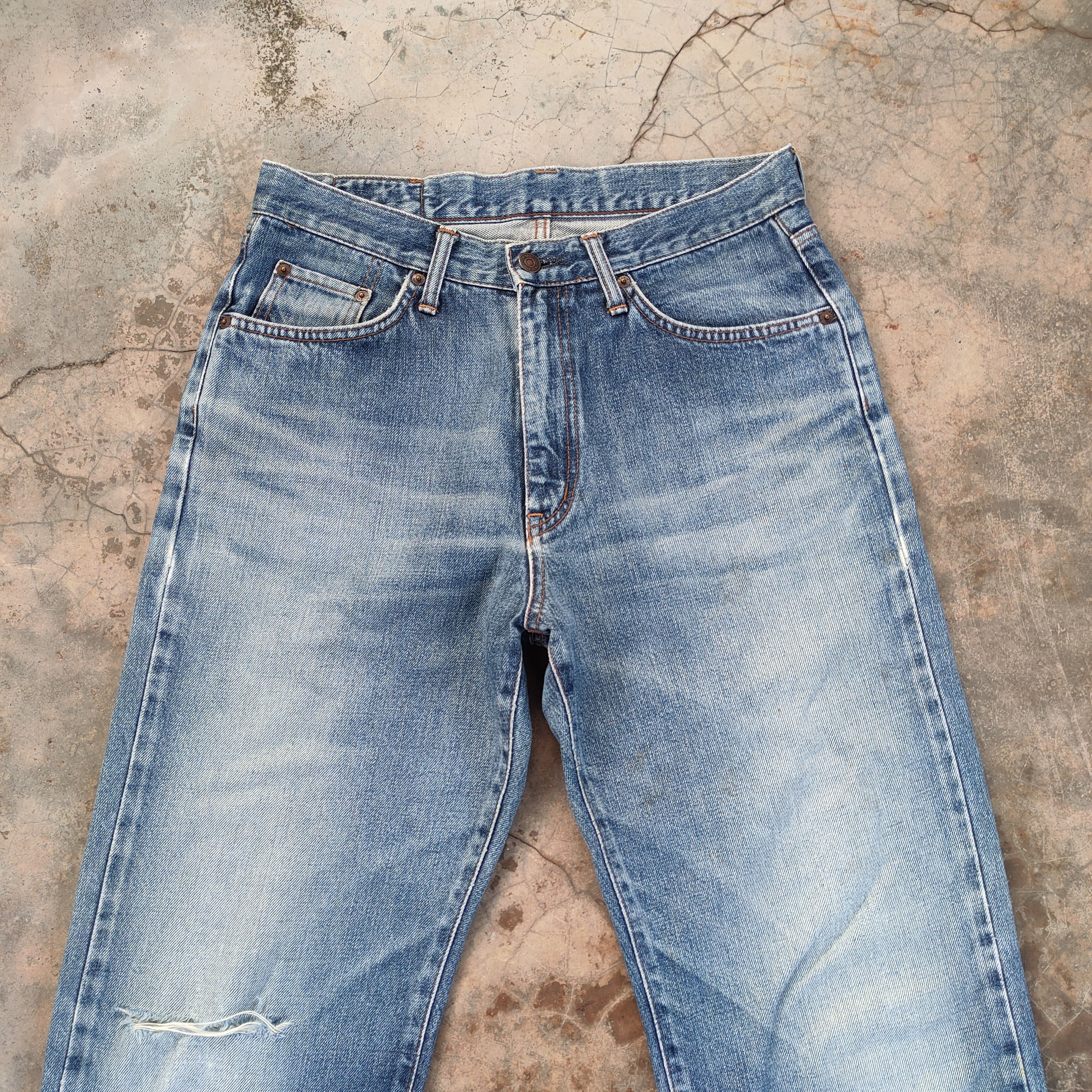 Japanese Brand EDWIN VINTAGE FADED DISTRESSED JEAN DENIM PANTS W32 Size US 32 / EU 48 - 3 Thumbnail