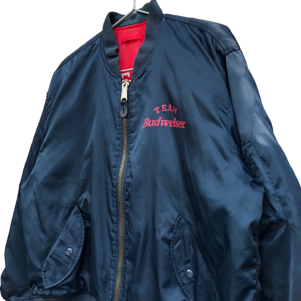 Budweiser × Vintage Vintage Budweiser Team Reversible Bomber Jacket Big Logo Size US L / EU 52-54 / 3 - 4 Thumbnail