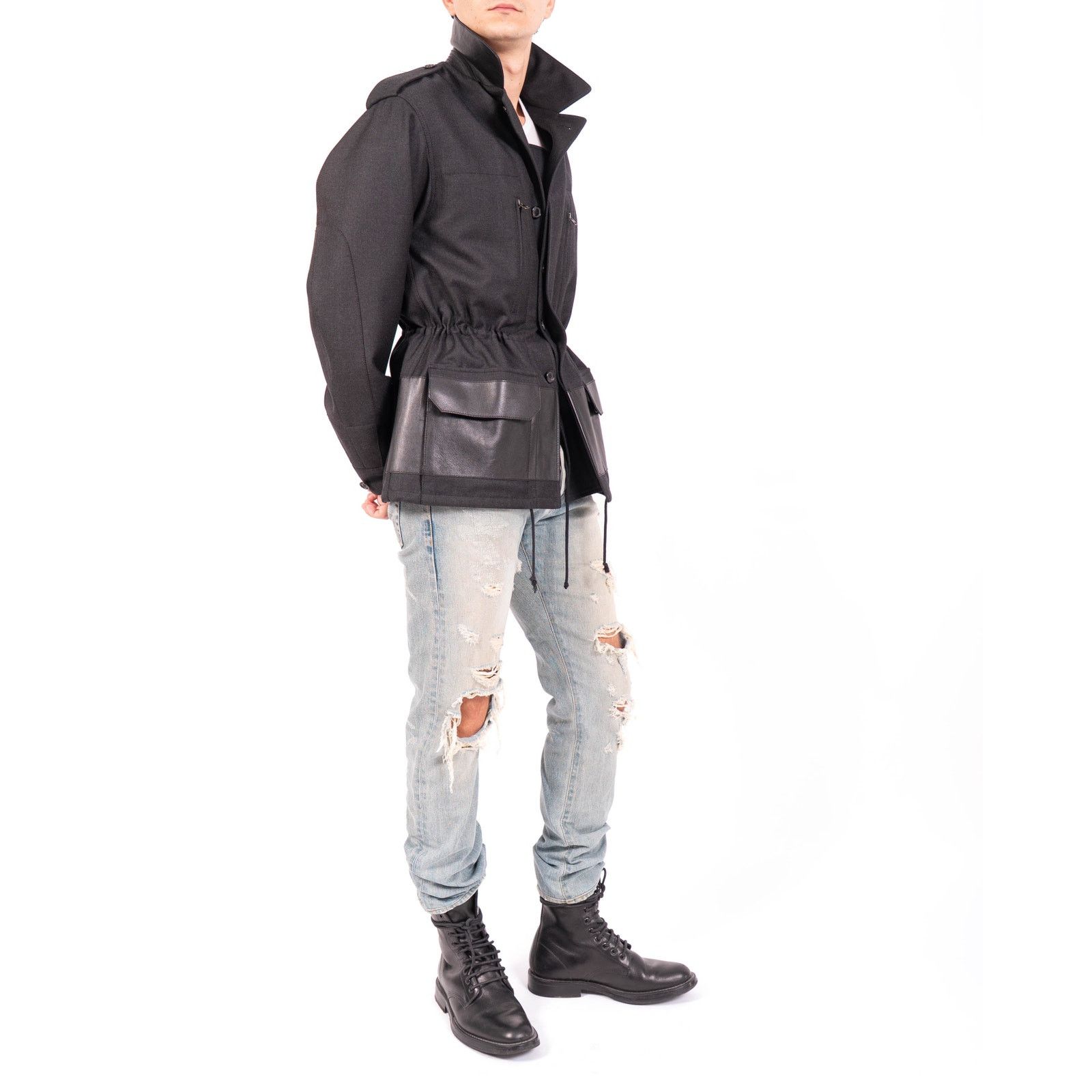 Berluti FW18 Oversized Military Jacket in Black Cotton Size US M / EU 48-50 / 2 - 8 Thumbnail