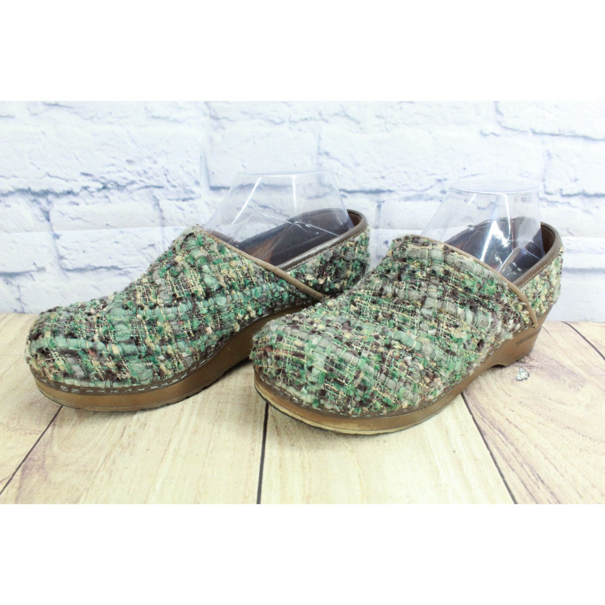 Other Sanita Women’s Green Brown Earth Colored Textile Fabric Clog Size US 8 / IT 38 - 2 Thumbnail
