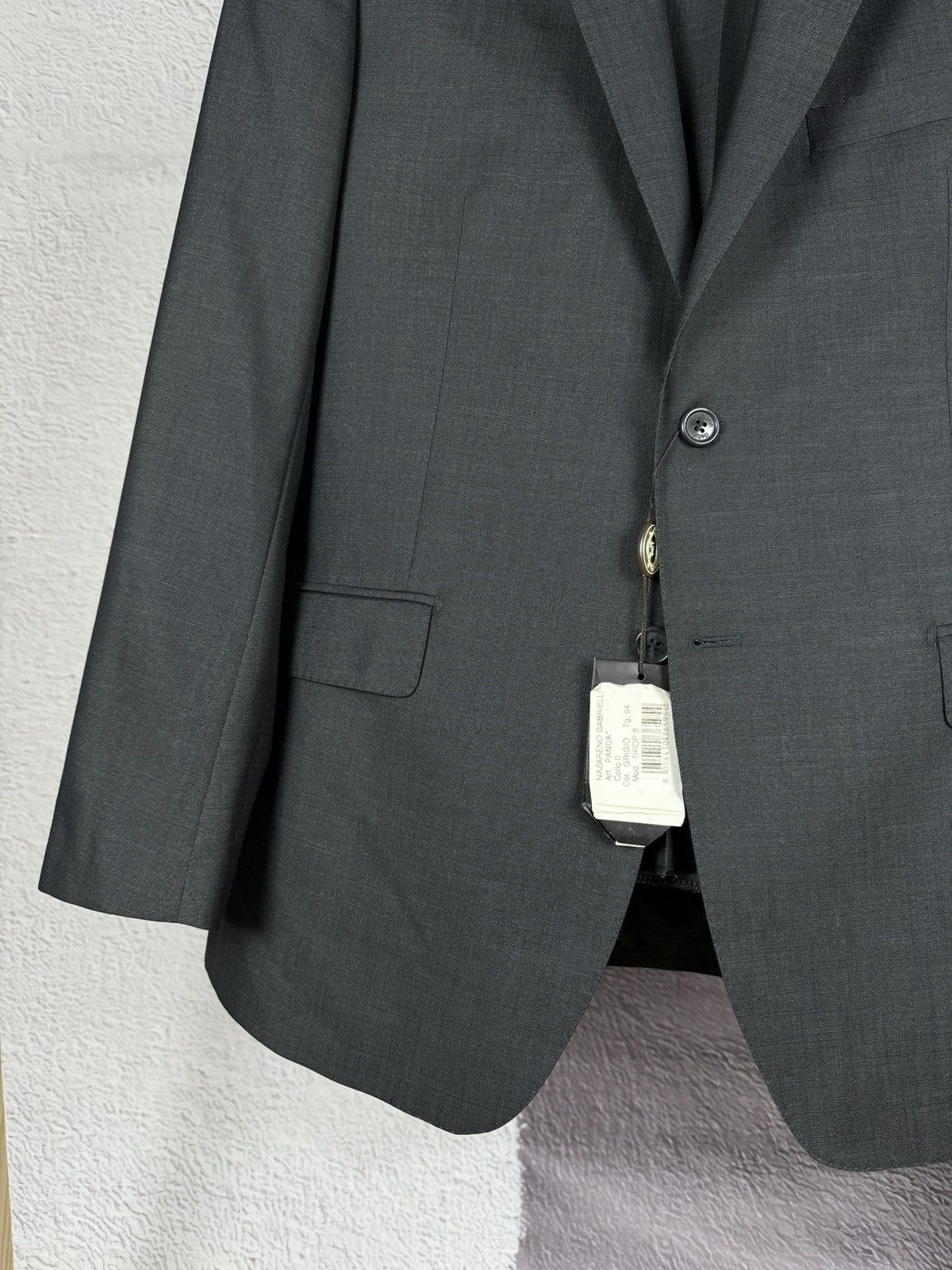 Nazareno Gabrielli BNWT Nazareno Gabrielli 2 pcs Panda grey 2 button wool suit Size 44R - 6 Thumbnail