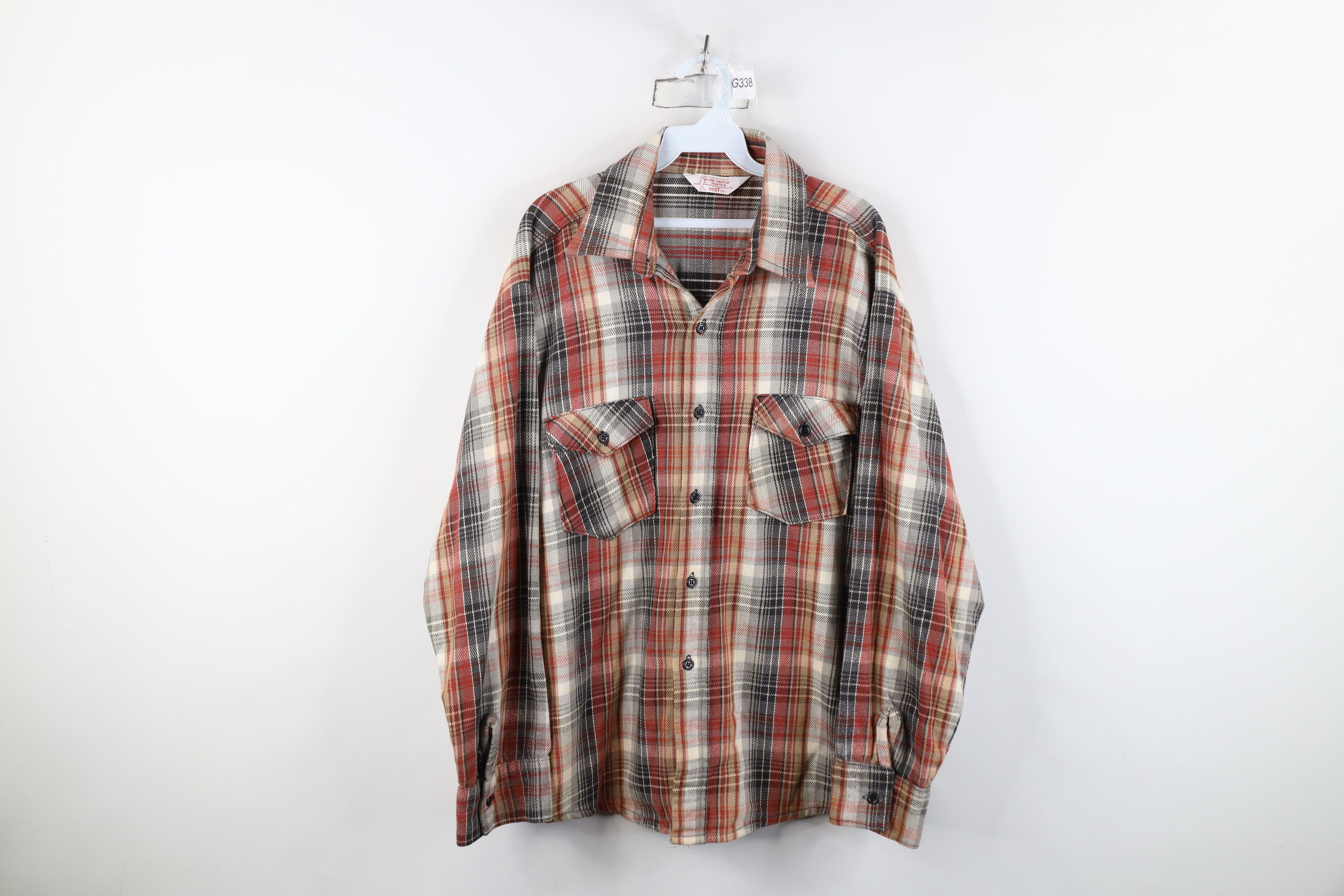 Vintage Vintage 70s Streetwear Heavyweight Button Shirt Plaid USA Size US XL / EU 56 / 4 - 1 Thumbnail