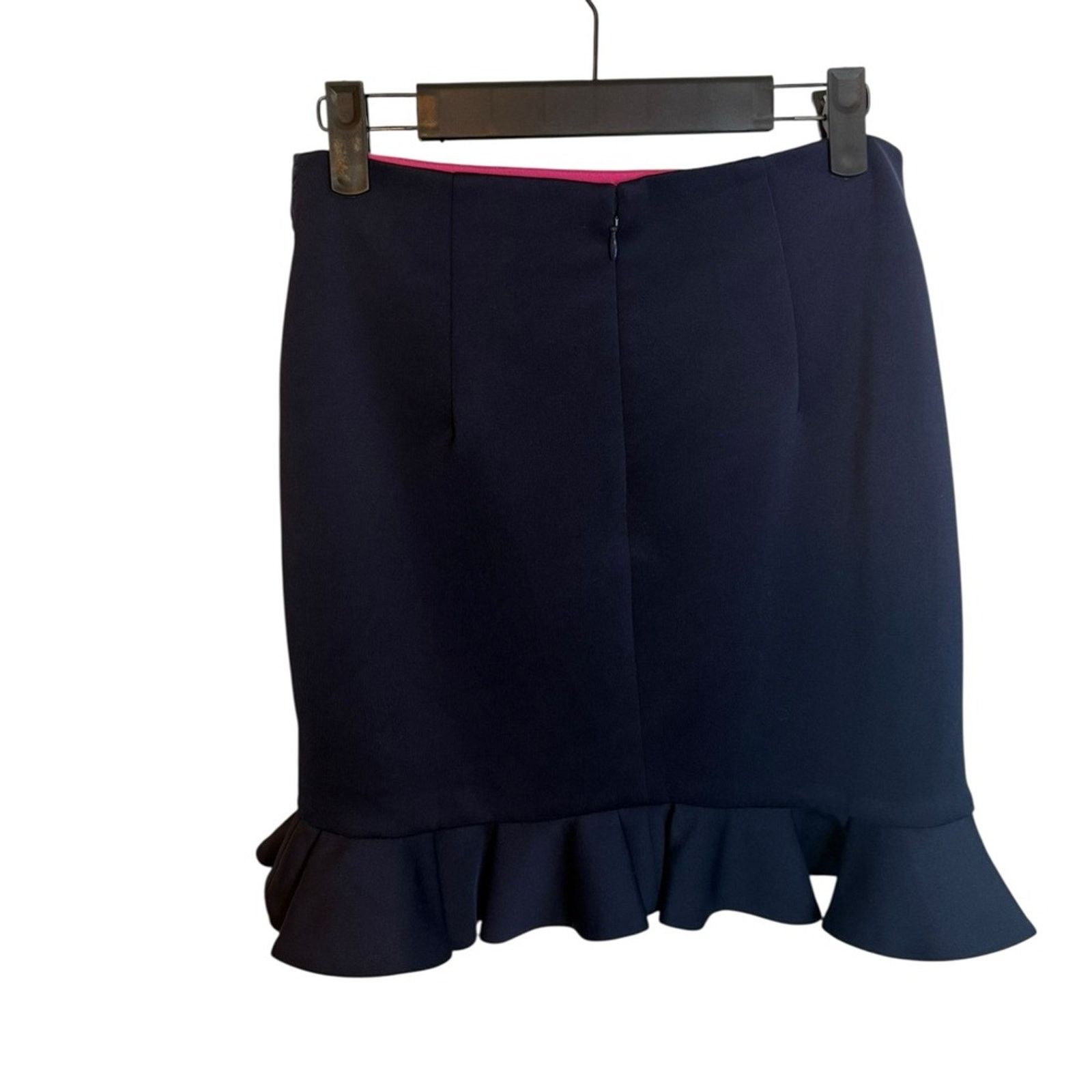 Other Color Mikibana Navy Blue Quilted Ruffle Mini Skirt Size 27" / US 4 / IT 40 - 2 Thumbnail