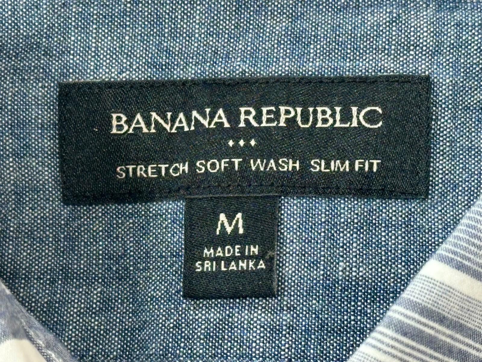 Banana Republic Banana Republic Stretch Soft Wash Slim Button Up Gray Mens M Size US M / EU 48-50 / 2 - 5 Thumbnail