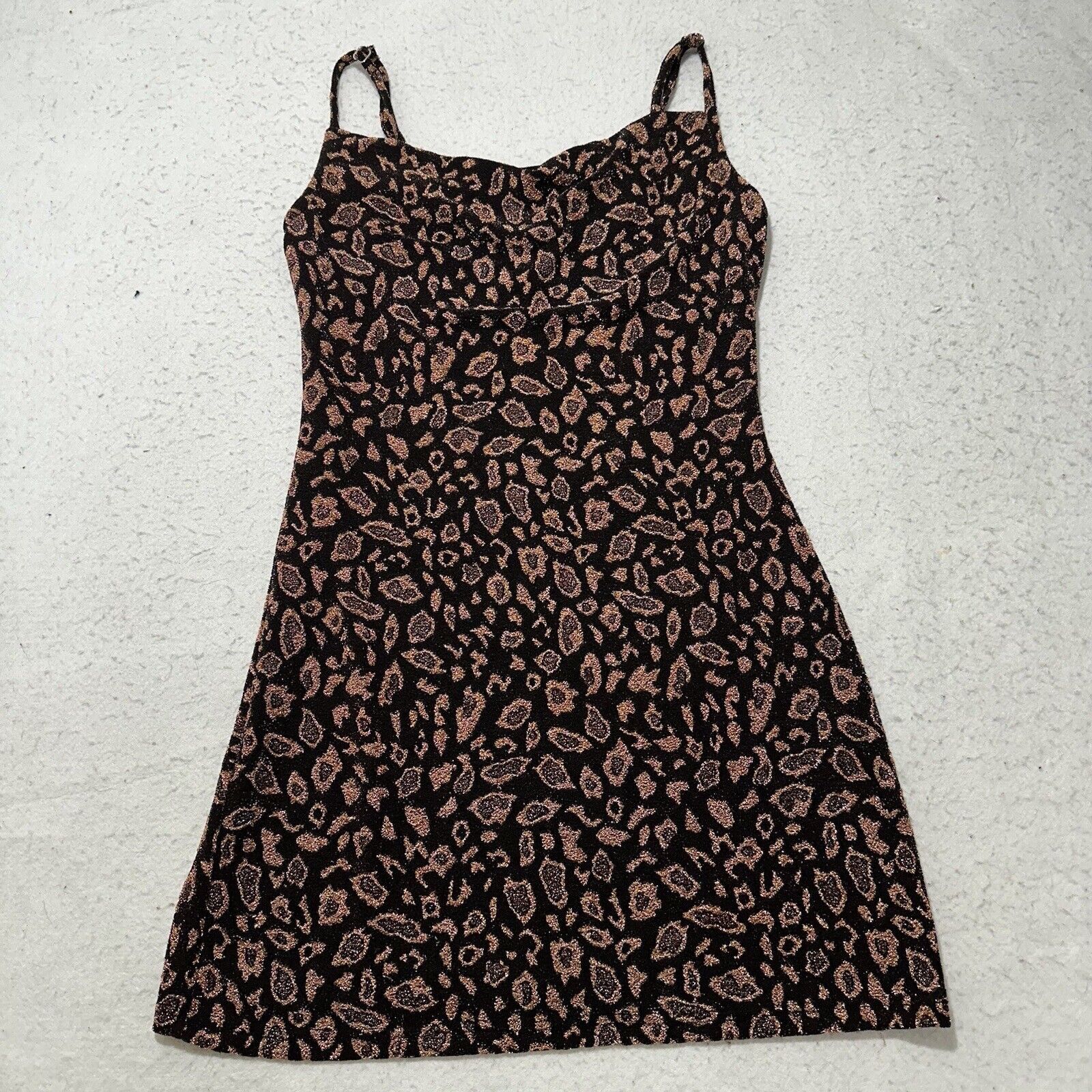 Forever 21 Forever 21 Small Black Brown Leopard Bodycon Mini Dress Size S / US 4 / IT 40 - 1 Thumbnail