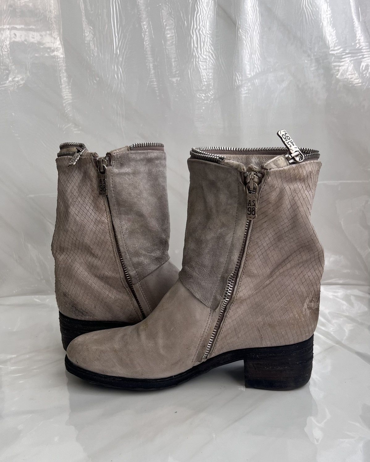 A.S.98 As 98 Airstep Zipper Boho Biker Gray distressed boot Size US 8 / IT 38 - 7 Thumbnail