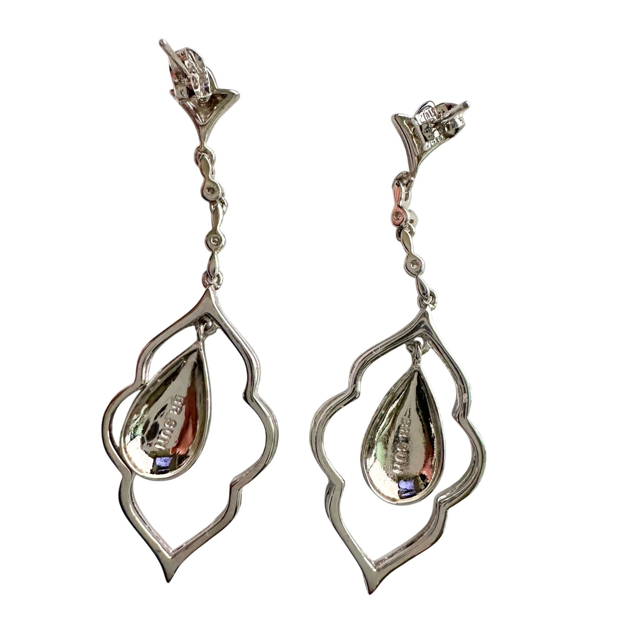 Other Black Diamond Cluster Leaf Dangle Earrings Size ONE SIZE - 2 Thumbnail