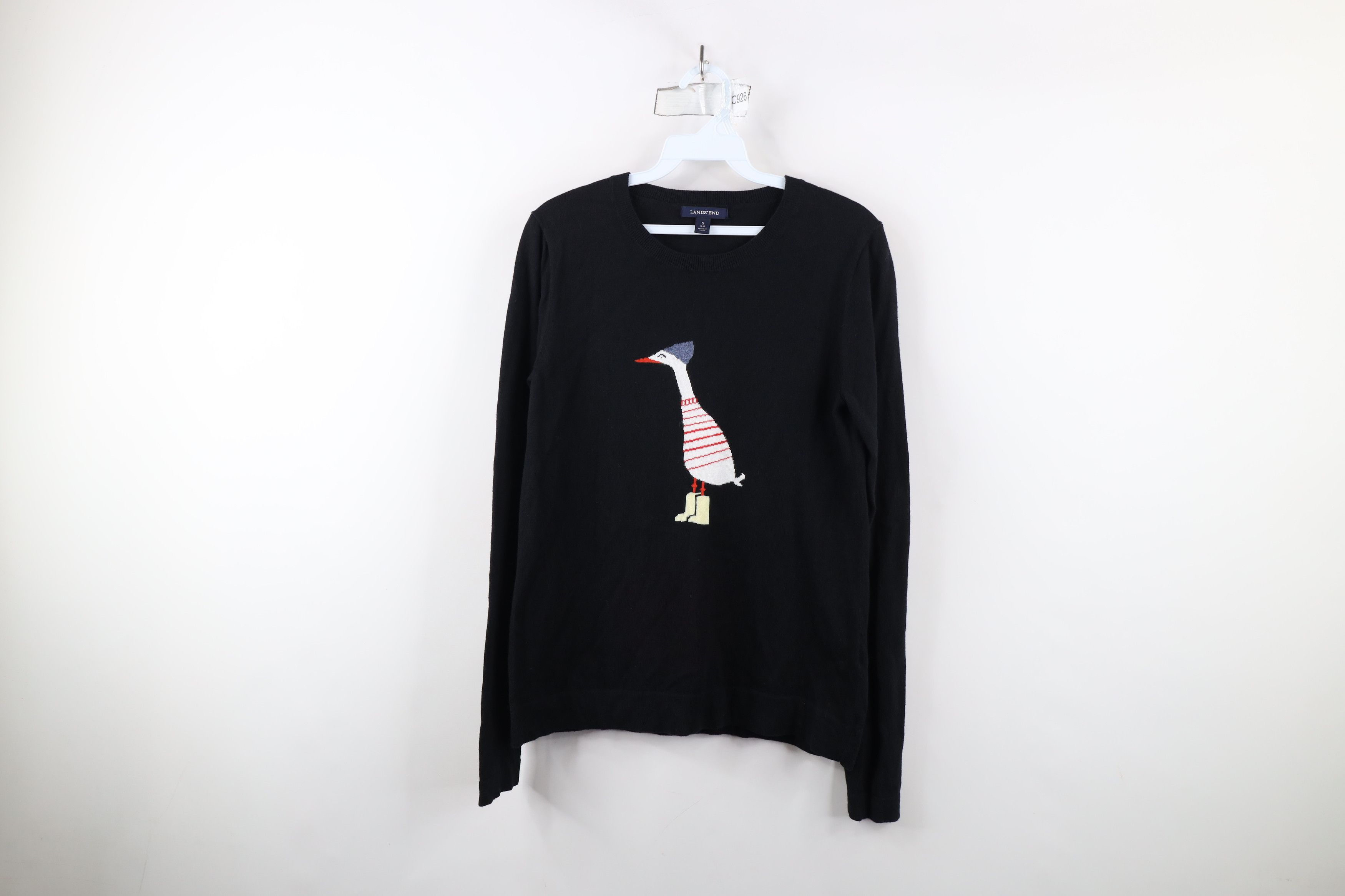 Vintage Lands End Blend Knit Duck Crewneck Sweater Black