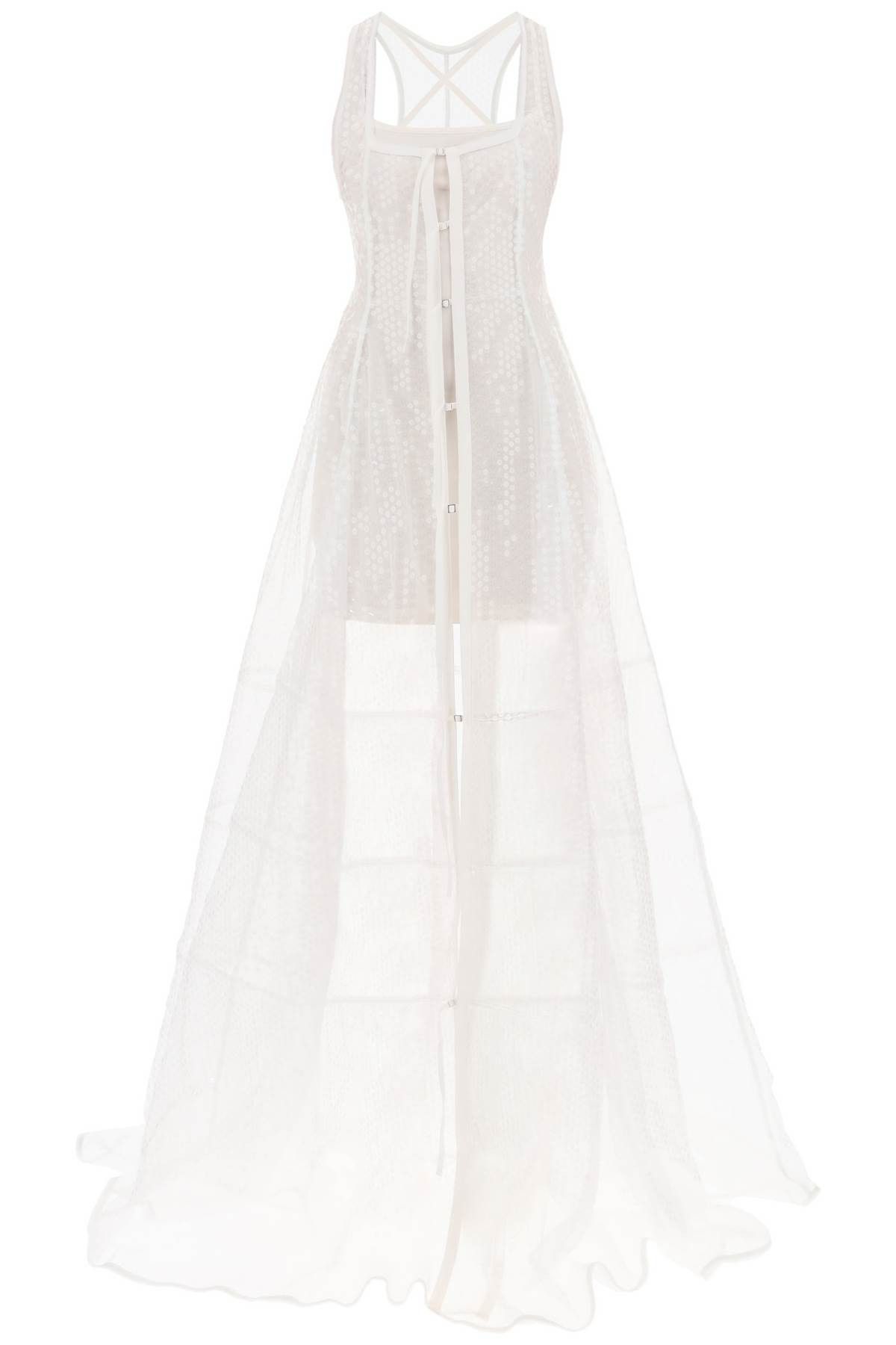 image of Jacquemus La Robe Dentelle Maxi Sequined Dress in Bianco, Women's (Size XS)