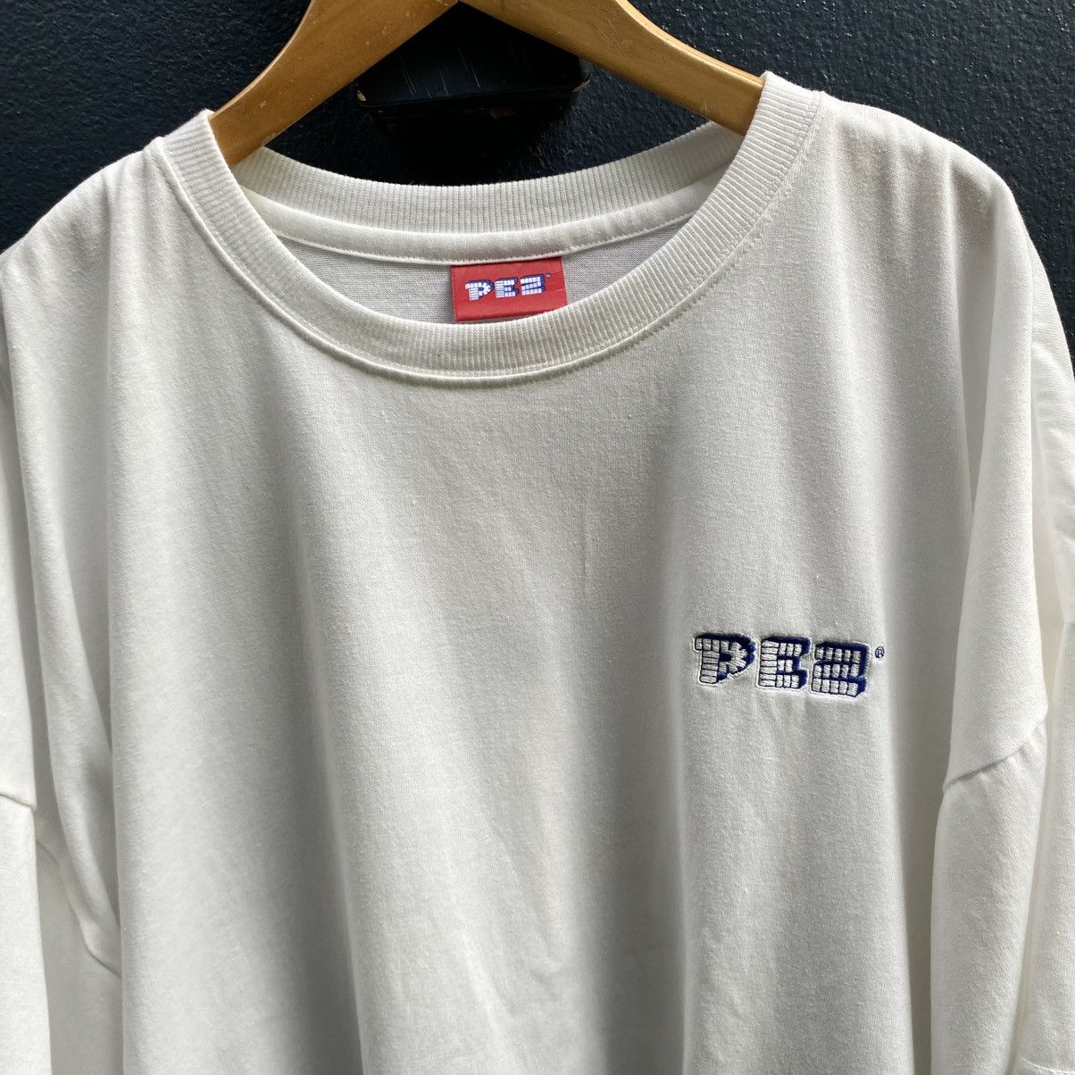Designer × Vintage PES White Tee with Blue Logo Embroidery & Graphic Back Print Size US XXL / EU 58 / 5 - 7 Thumbnail