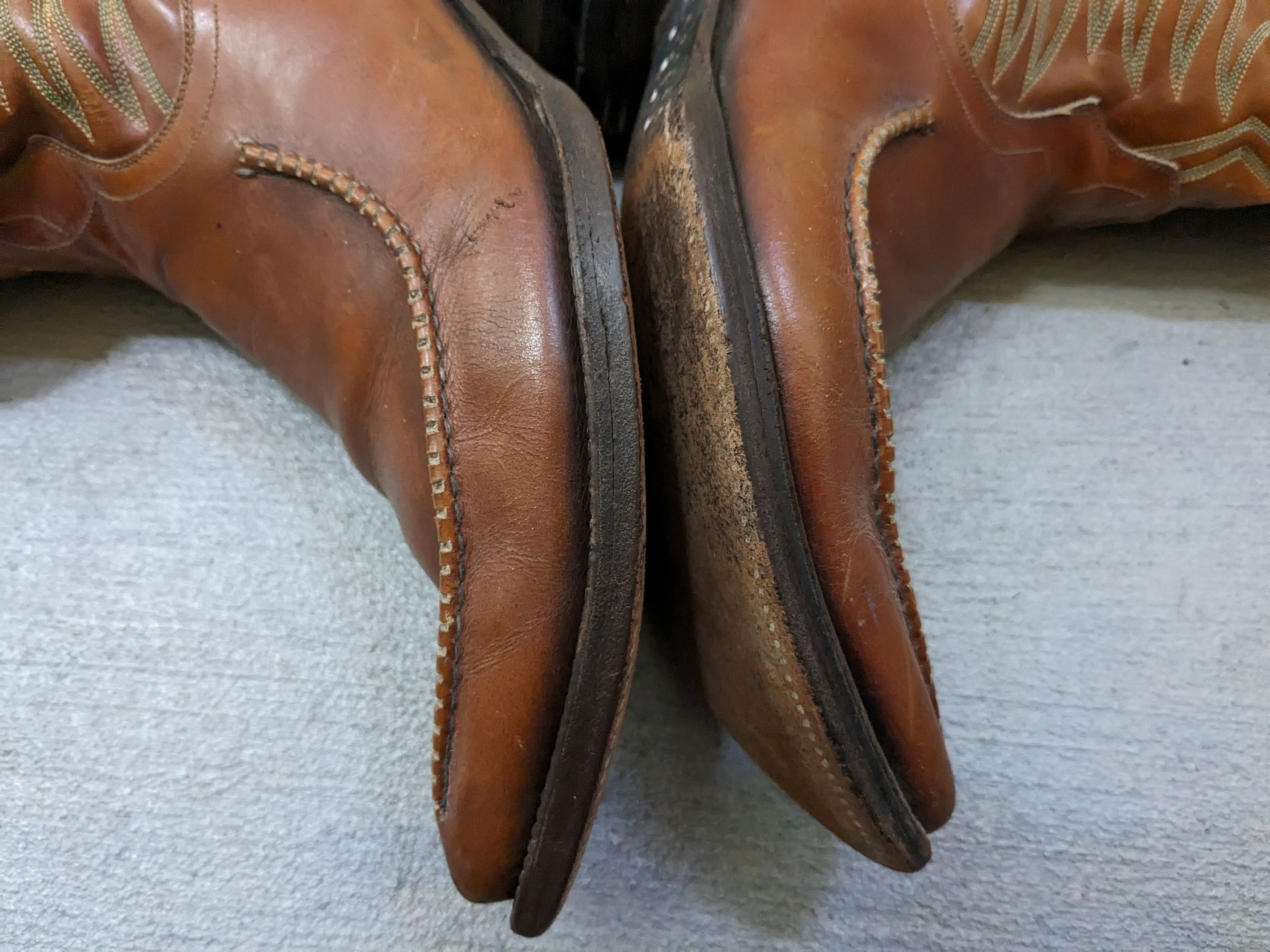Genuine Leather Vintage Cowboy Boots Brown Size 9 Western Botas Size US 9 / EU 42 - 3 Thumbnail