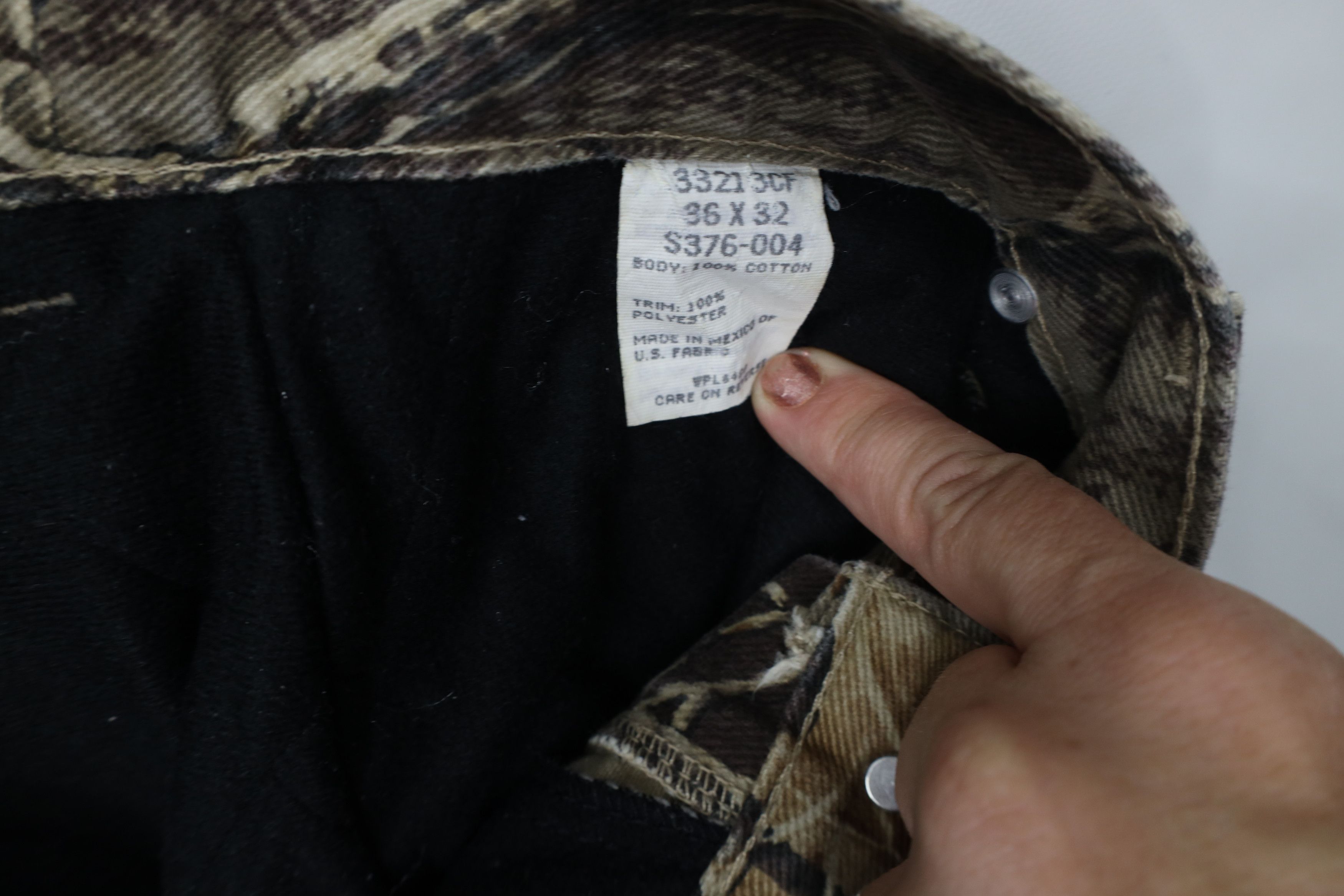 Wrangler Vintage 90s Y2K Wrangler Fleece Lined Camouflage Jeans Size US 36 / EU 52 - 11 Thumbnail