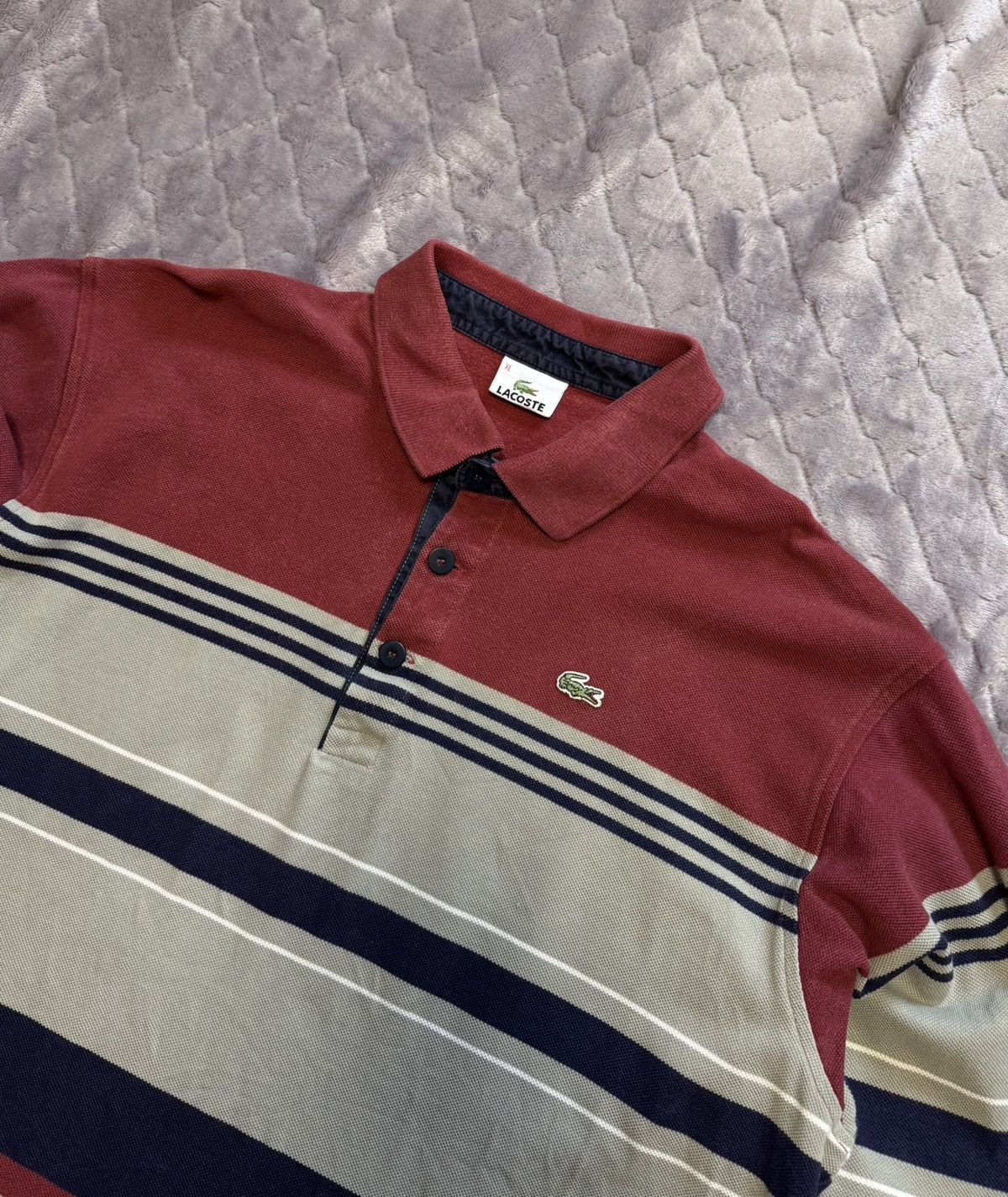 Lacoste × Vintage Vintage y2k Lacoste Long Sleeve Polo Size US XL / EU 56 / 4 - 5 Thumbnail