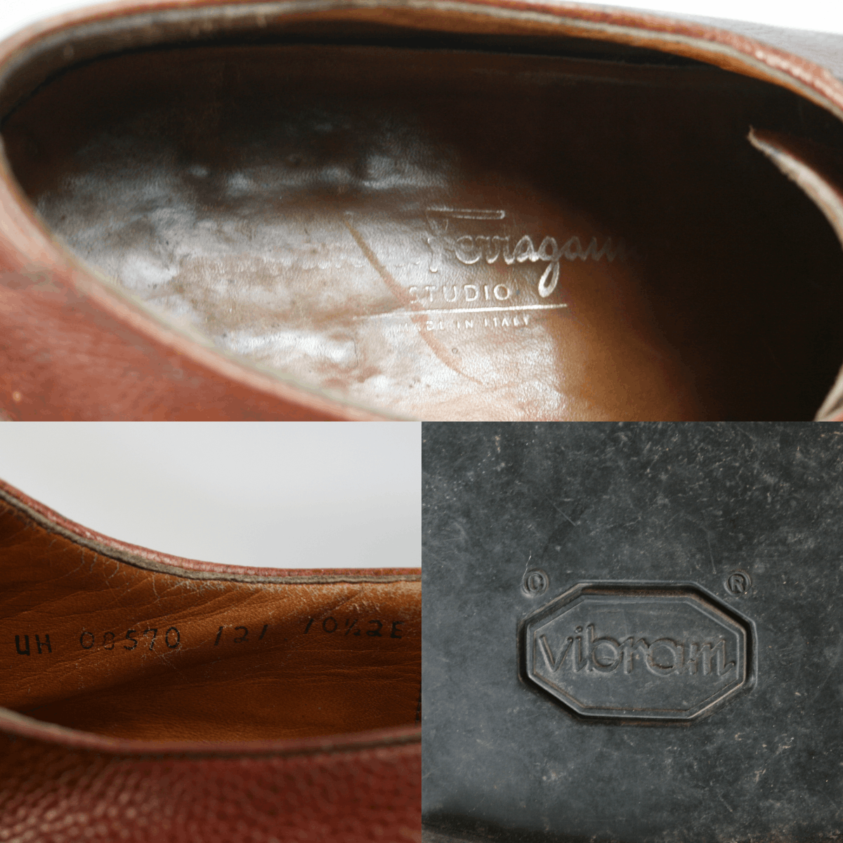 Salvatore Ferragamo 00S Grain Leather Derby Vintage Size US 10 / EU 43 - 15 Thumbnail