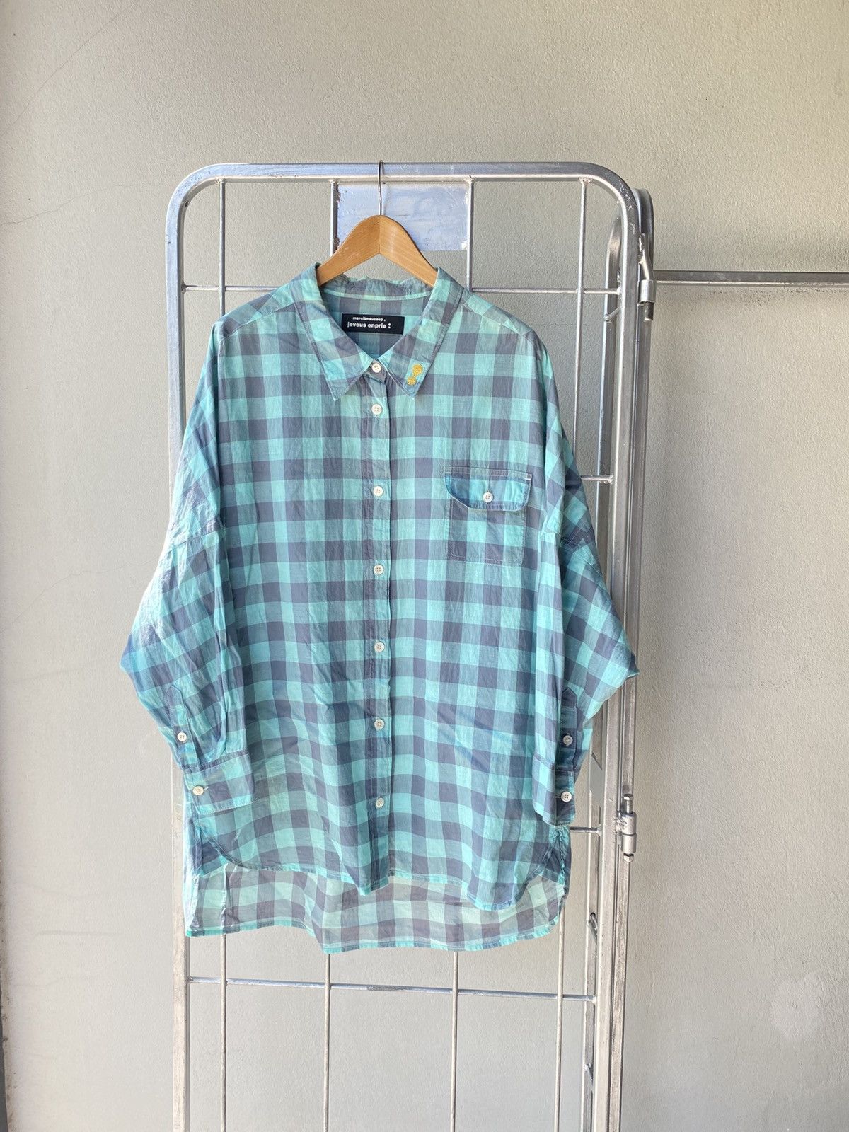 mercibeaucoup mercibeaucoup, jevous enprie Mint Checkered Button-Up Shirt Size XS / US 0-2 / IT 36-38 - 1 Thumbnail