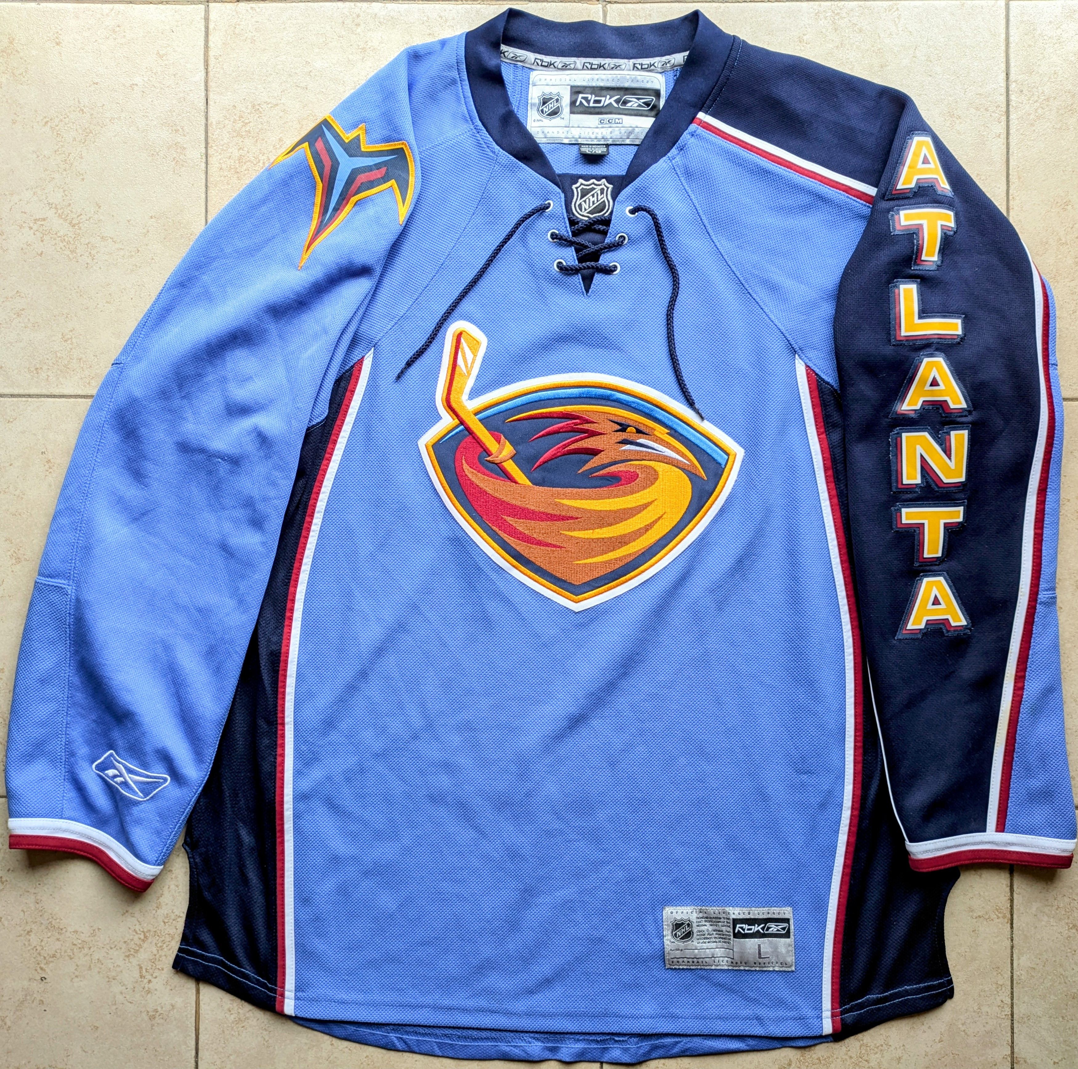 NHL Atlanta Thrashers 2000s Rbk Premier jersey blue NHL vintage Size US L / EU 52-54 / 3 - 1 Thumbnail