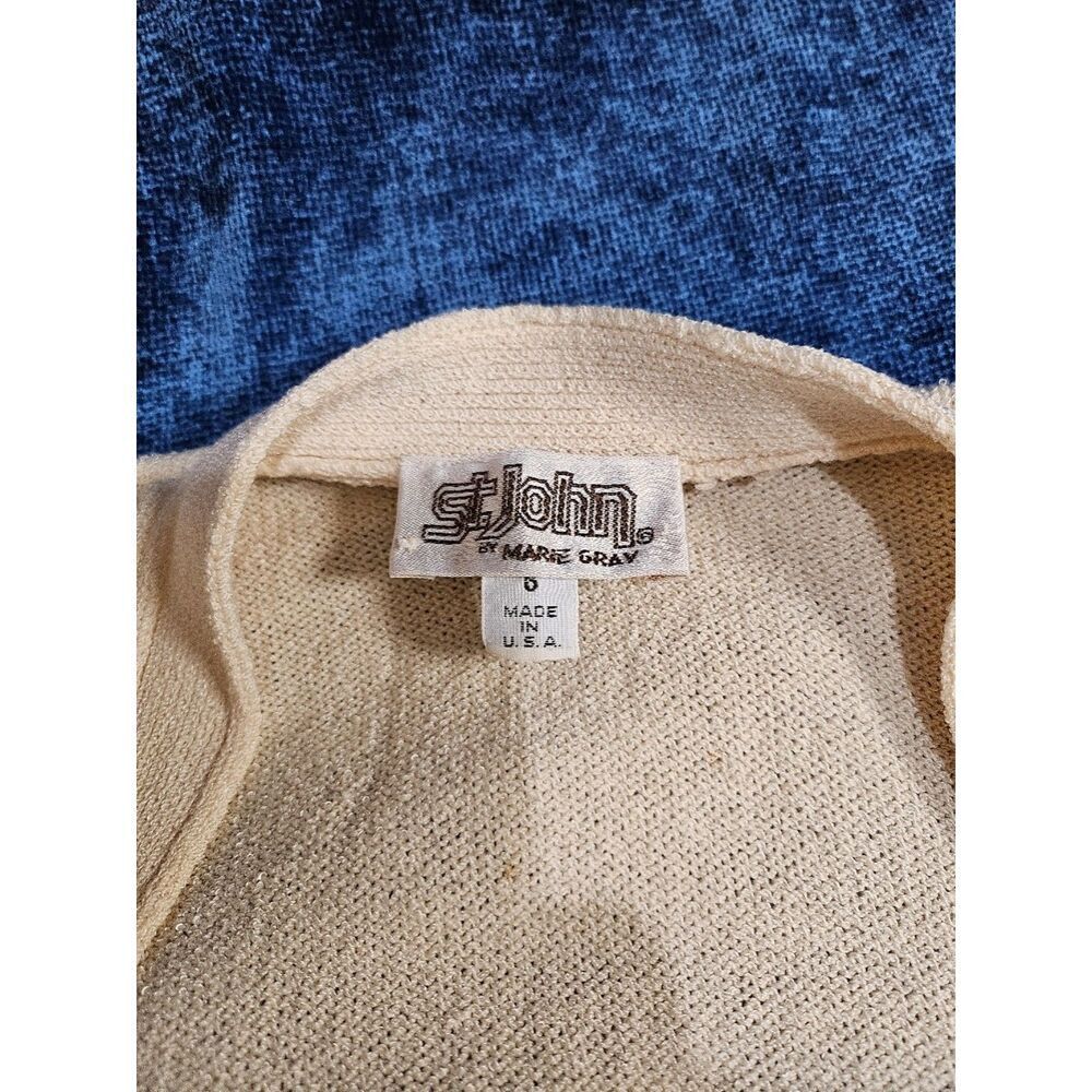 St. John Vintage 1960s St. John Cream Sweater Knit Dress W Belt 6 Size M / US 6-8 / IT 42-44 - 3 Thumbnail