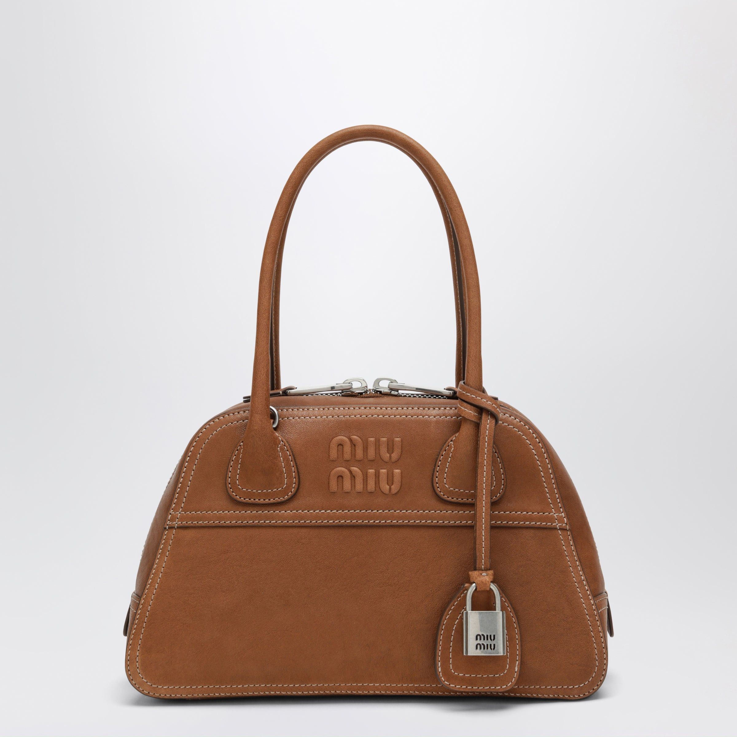 Miu Miu Miu Miu Caramel Vivant Small Nappa Leather Bag Size ONE SIZE - 1 Thumbnail
